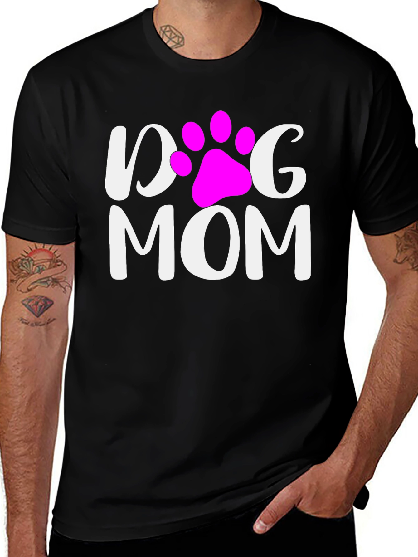 Dog Mom T-Shirt - Cute Paw Print Graphic Tee