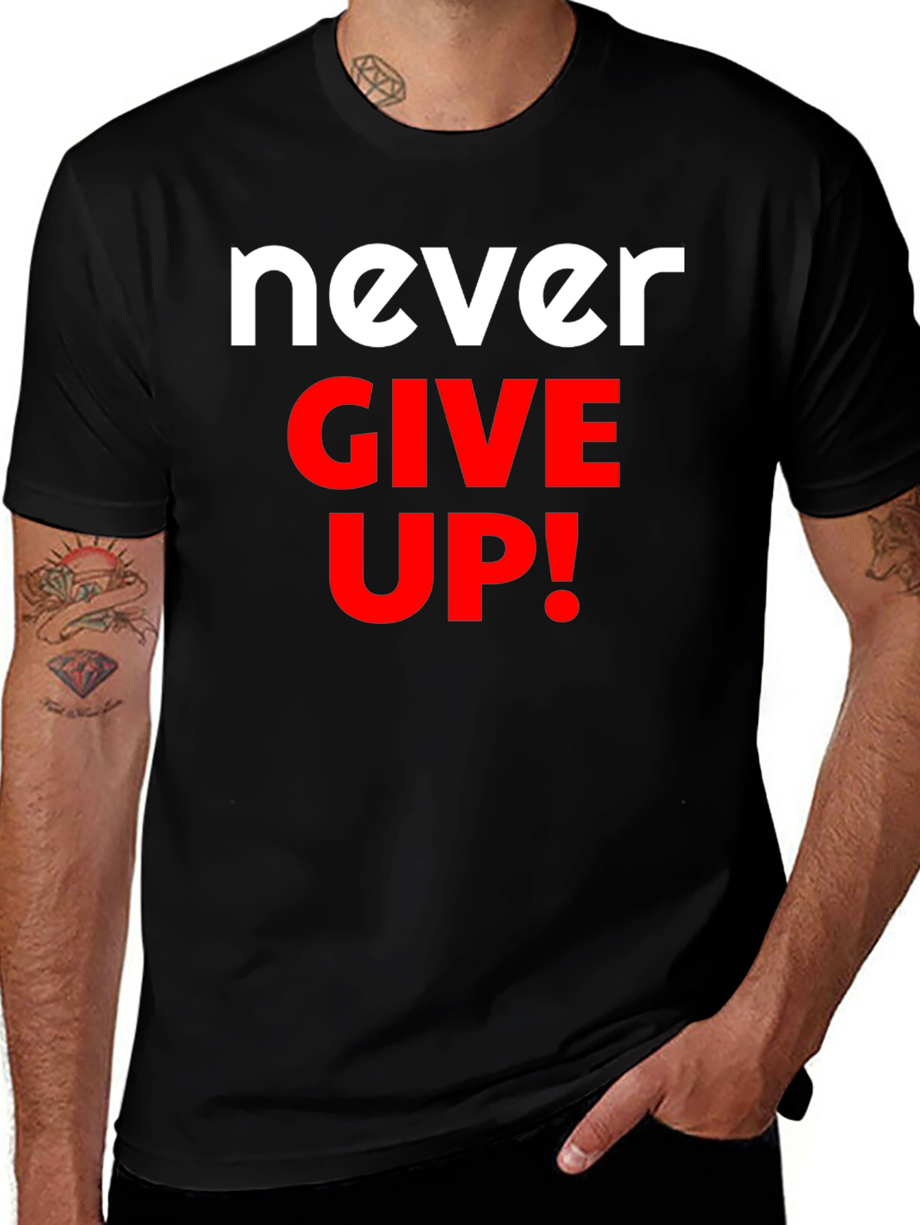Variant 21 of Never Give Up! Graphic Print T-Shirt