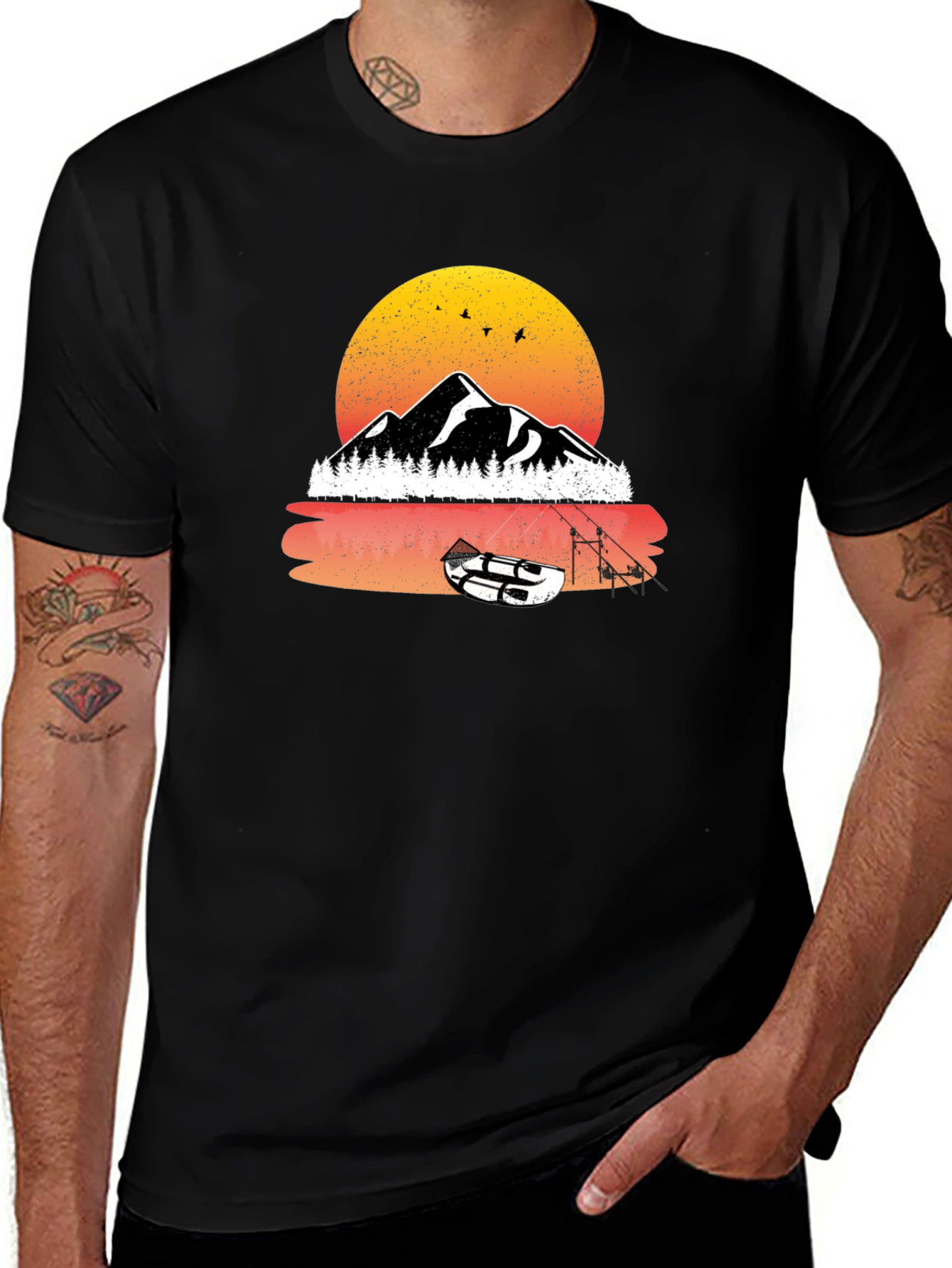 Variant 13 of Mountain Sunset Fishing T-Shirt