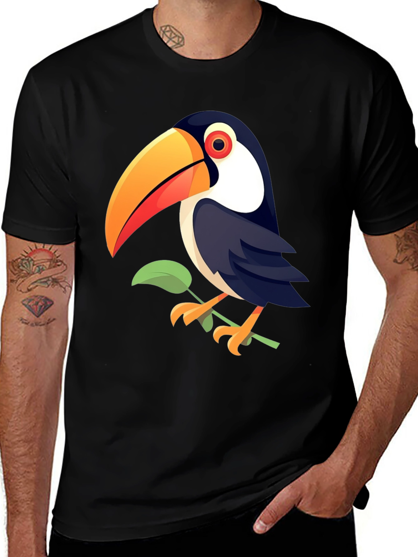 Variant 25 of Toucan Graphic Print Black T-Shirt