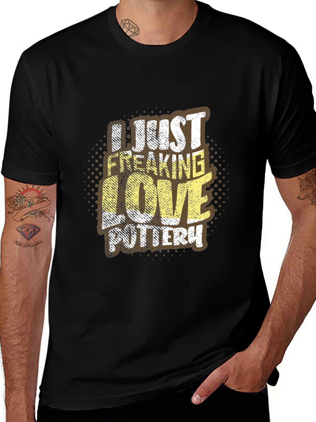 Variant 24 of Pottery Lover Graphic Tee - "I Just Freaking Love Pottery" T-Shirt