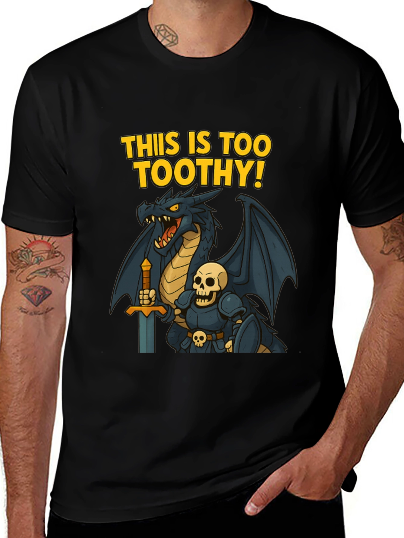 Variant 25 of Too Toothy Dragon & Skull Graphic Tee