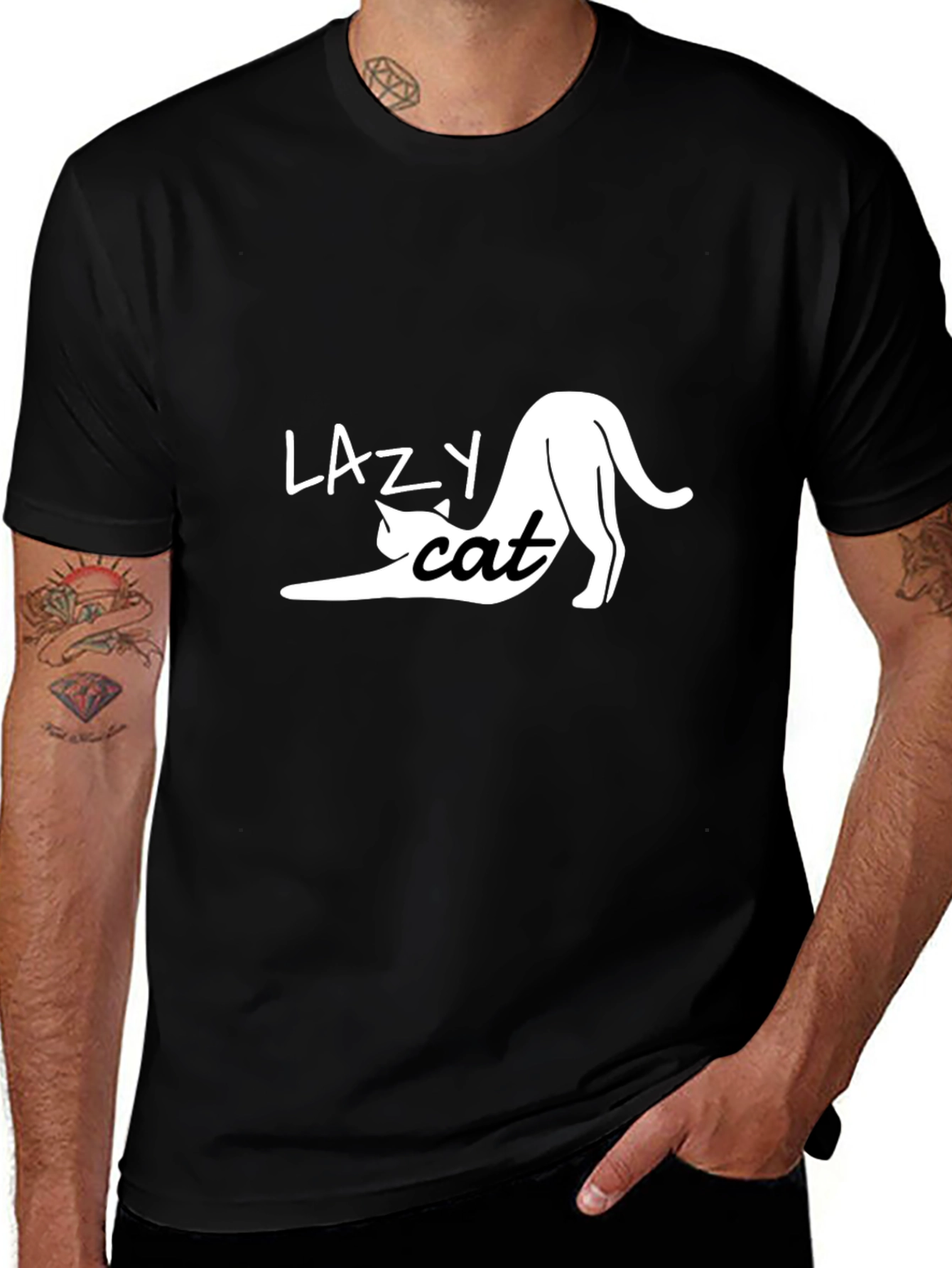 Variant 13 of Lazy Cat Graphic T-Shirt - Casual Wear