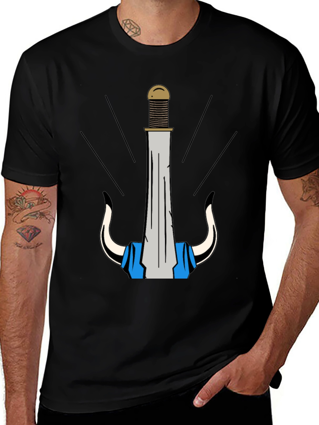Variant 16 of Warrior Sword Graphic Tee - Bold Design