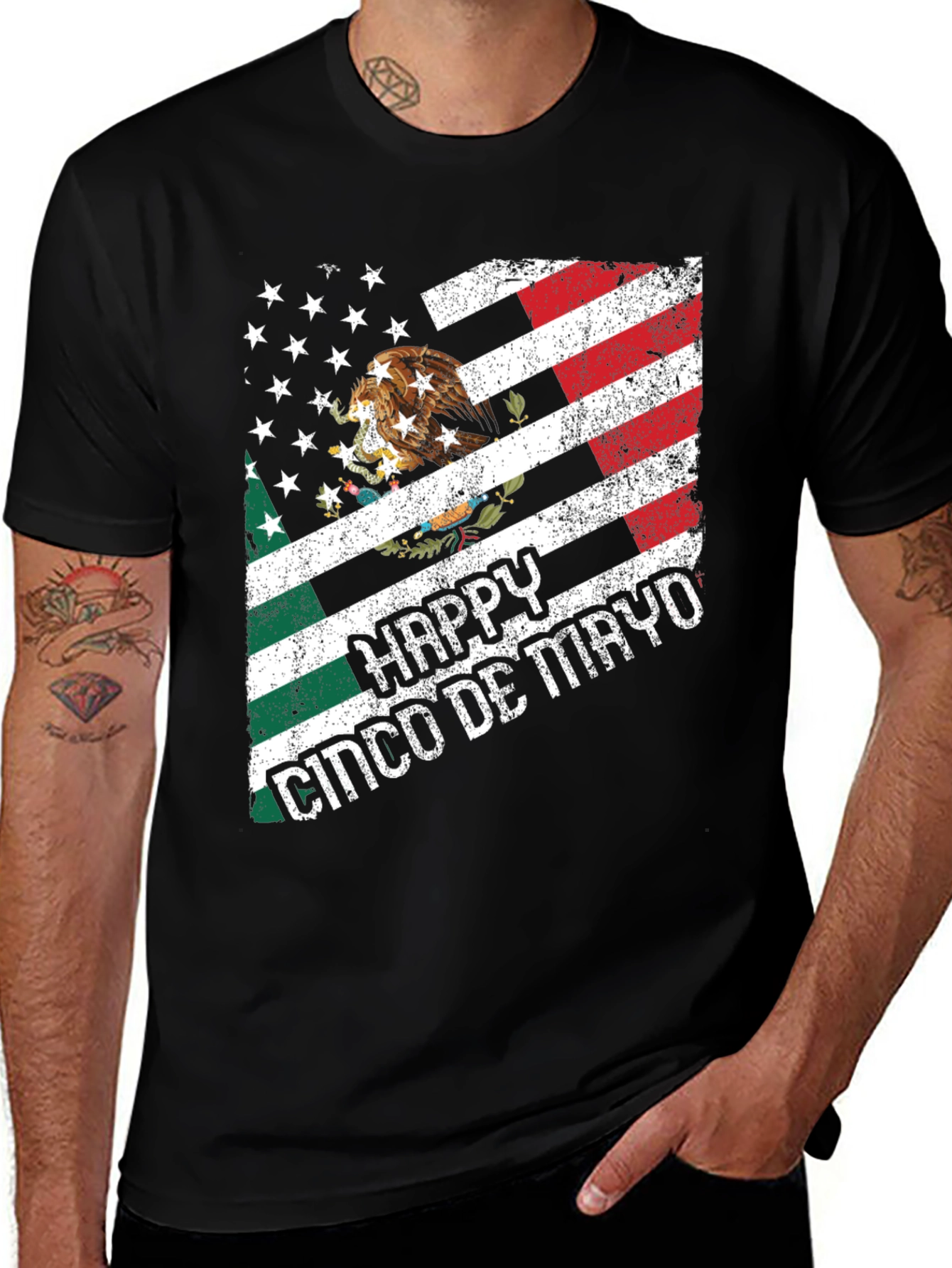 Cinco De Mayo American-Mexican Flag T-Shirt
