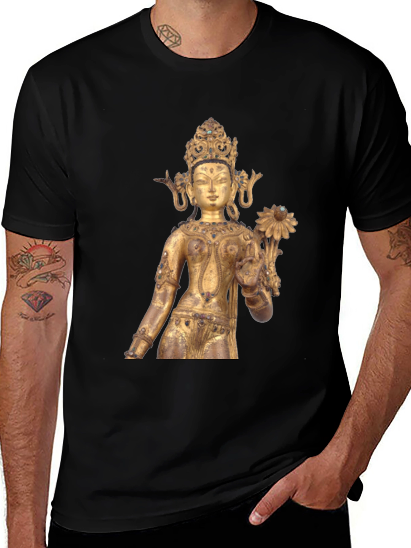 Variant 20 of Golden Goddess Graphic Tee - Unique Spiritual Design