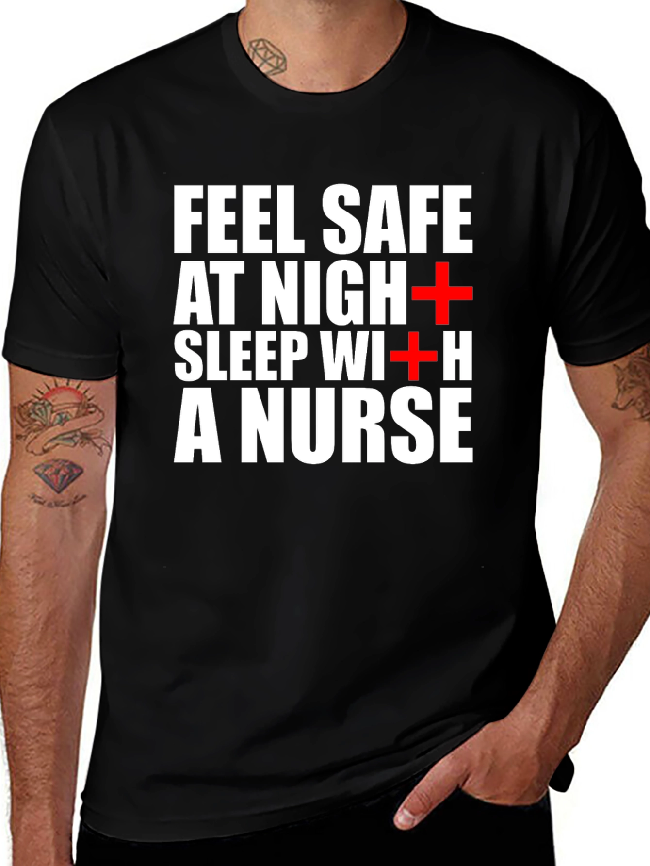 Variant 20 of Feel Safe Sleep With a Nurse Black T-Shirt