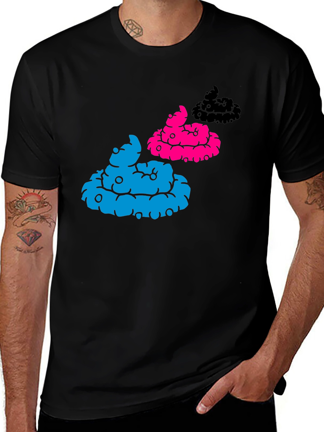 Variant 23 of Funny Colorful Poop Emoji Graphic T-Shirt