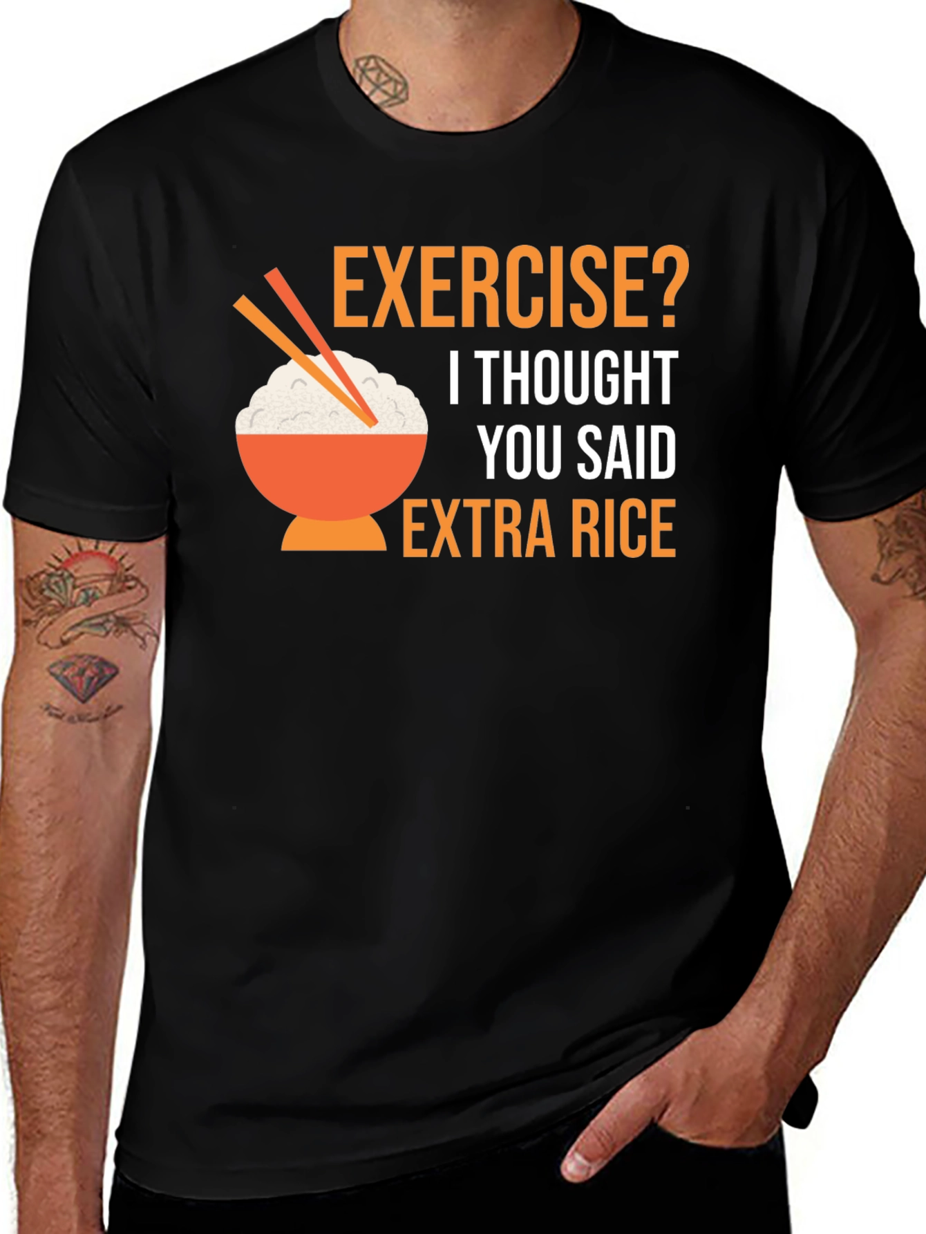 Variant 4 of Extra Rice T-Shirt - Funny Foodie Tee