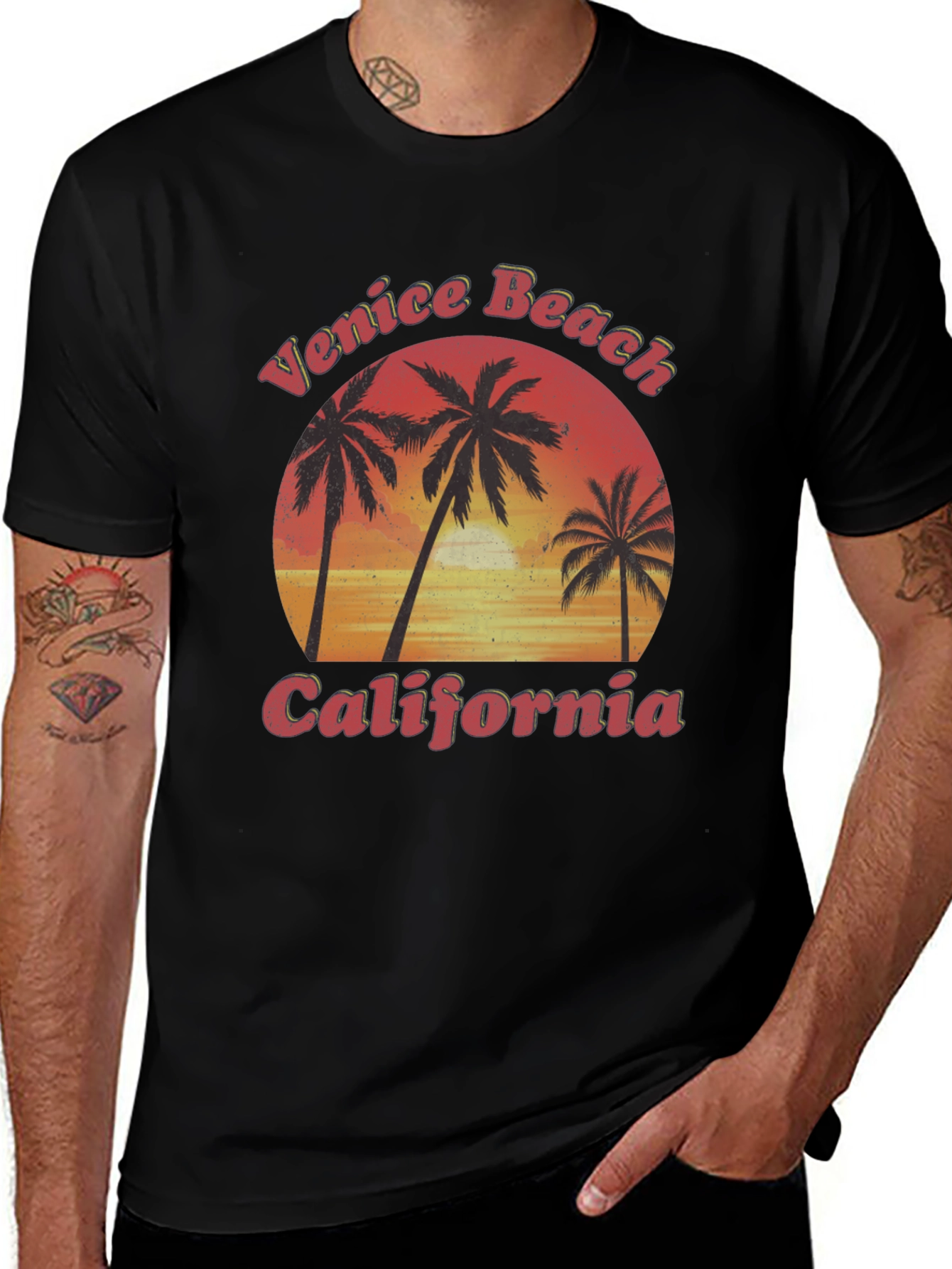 Variant 12 of Venice Beach California Palm Tree Sunset T-Shirt