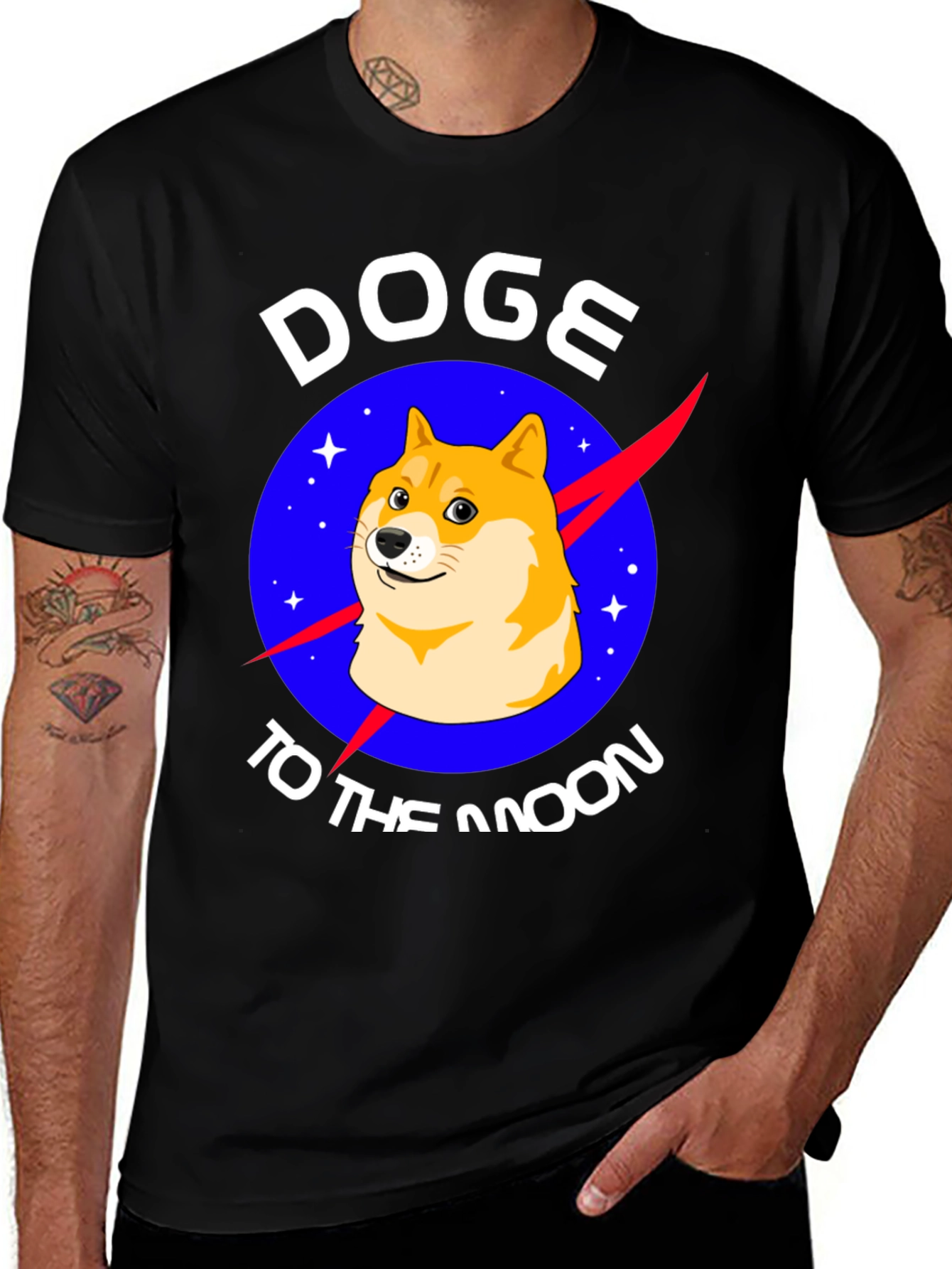 Variant 11 of Doge To The Moon Black T-Shirt