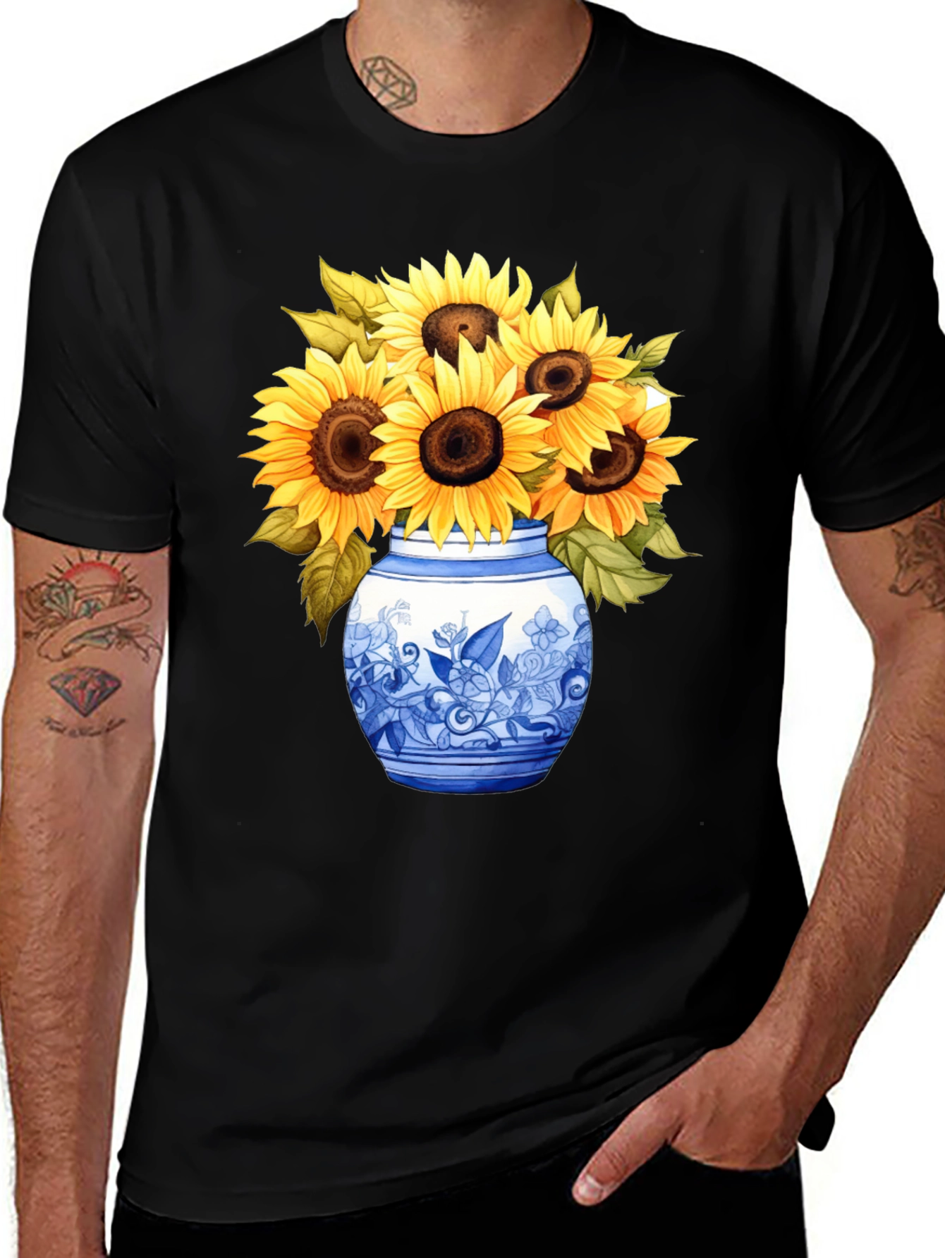 Variant 25 of Sunflower Vase Graphic Tee - Stylish Unisex T-Shirt