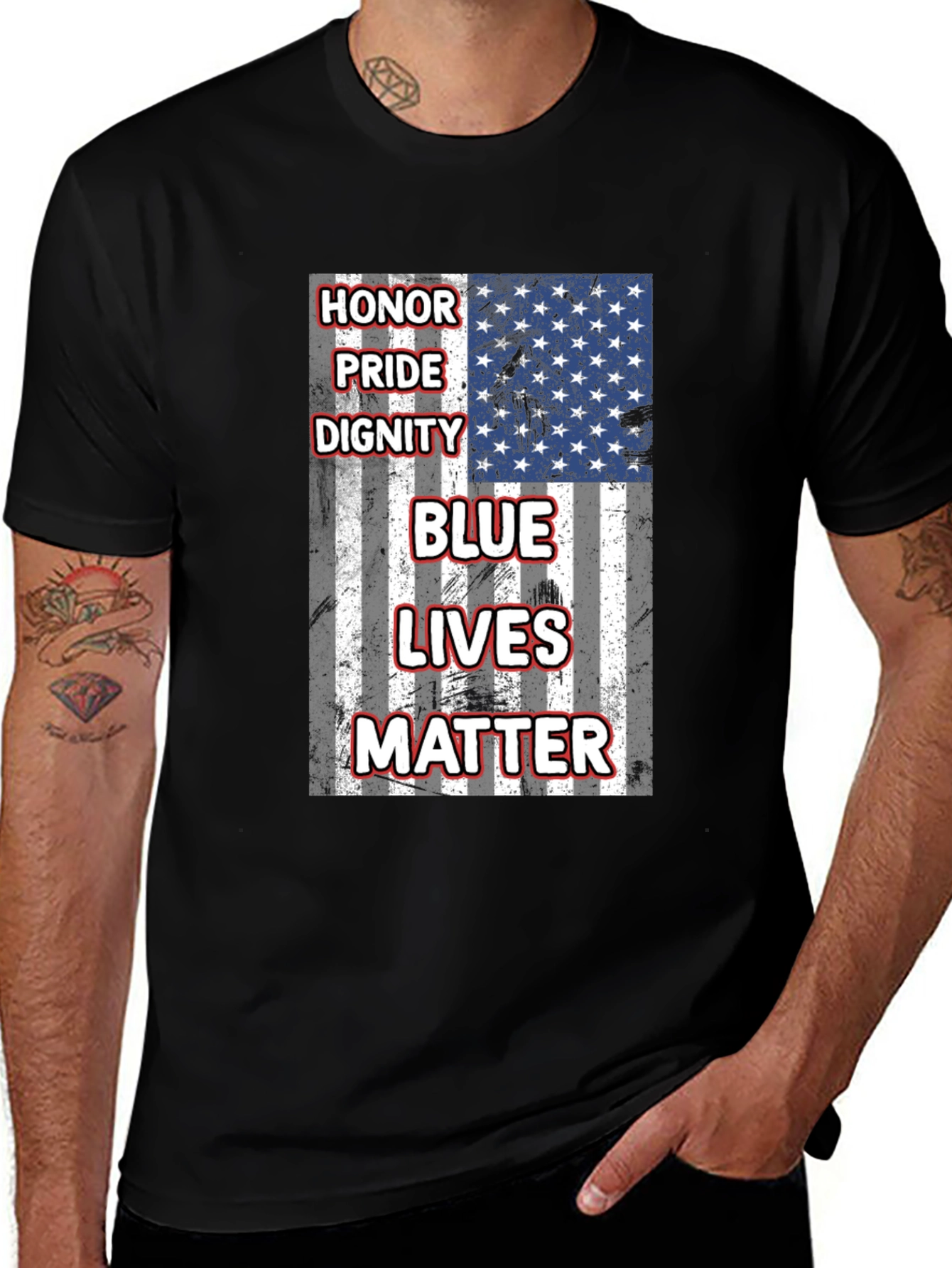 Blue Lives Matter T-Shirt: Honor, Pride, Dignity Tee