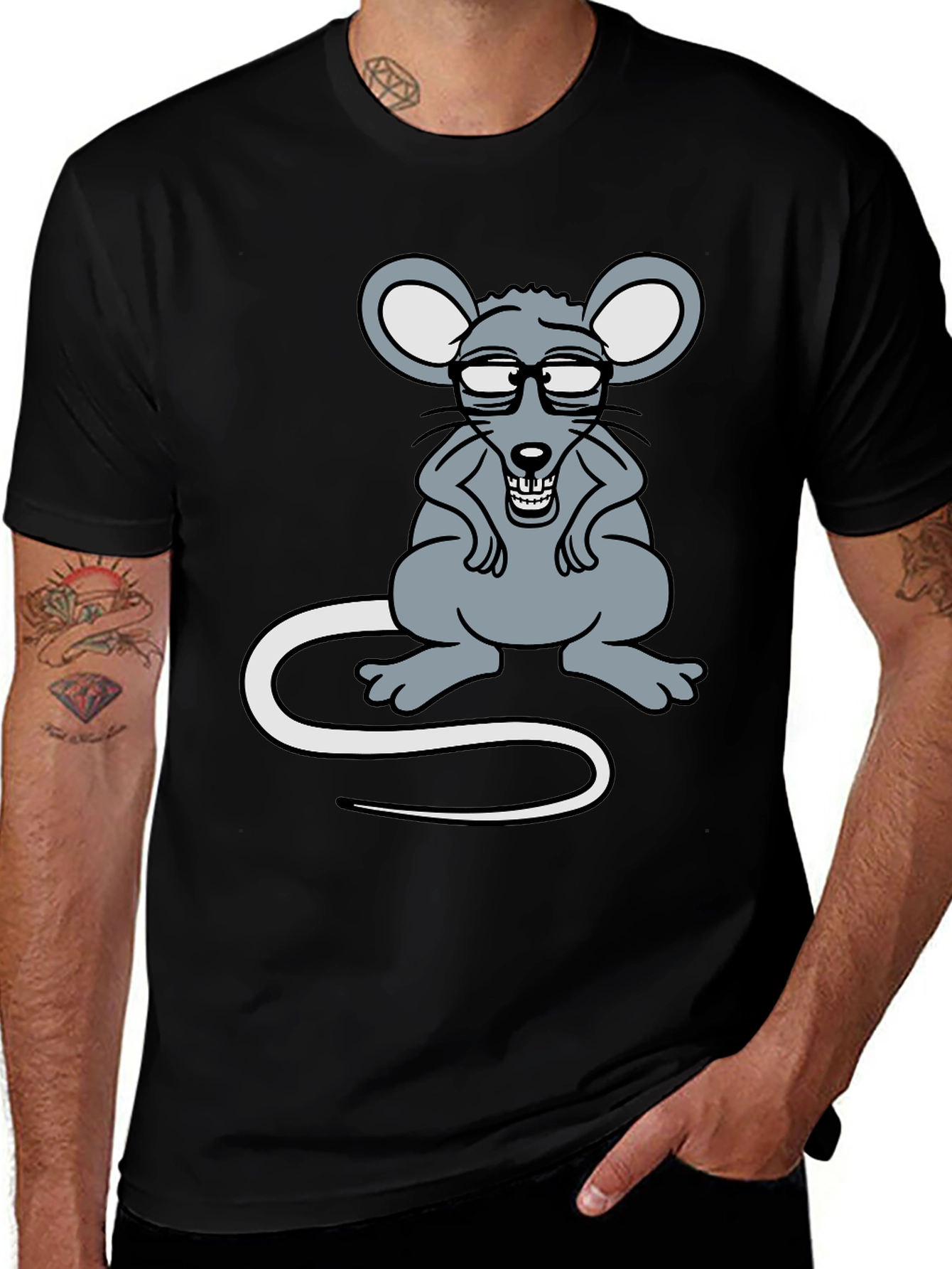 Variant 4 of Funny Rat with Glasses Graphic Tee