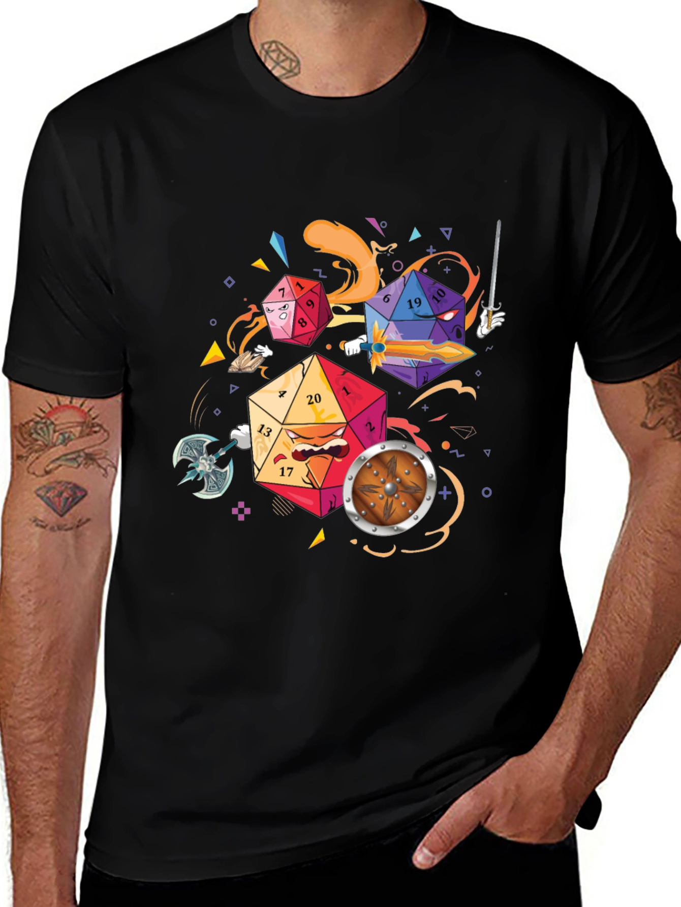 D&D Dice Graphic T-Shirt
