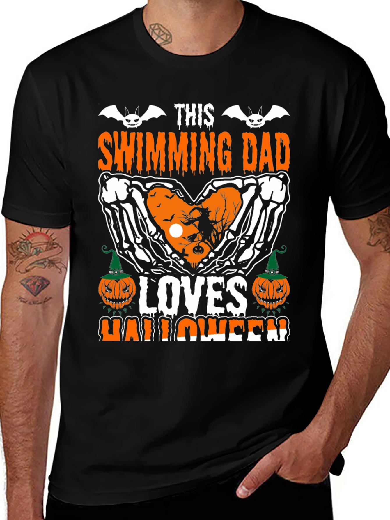 Swimming Dad Halloween Graphic T-Shirt