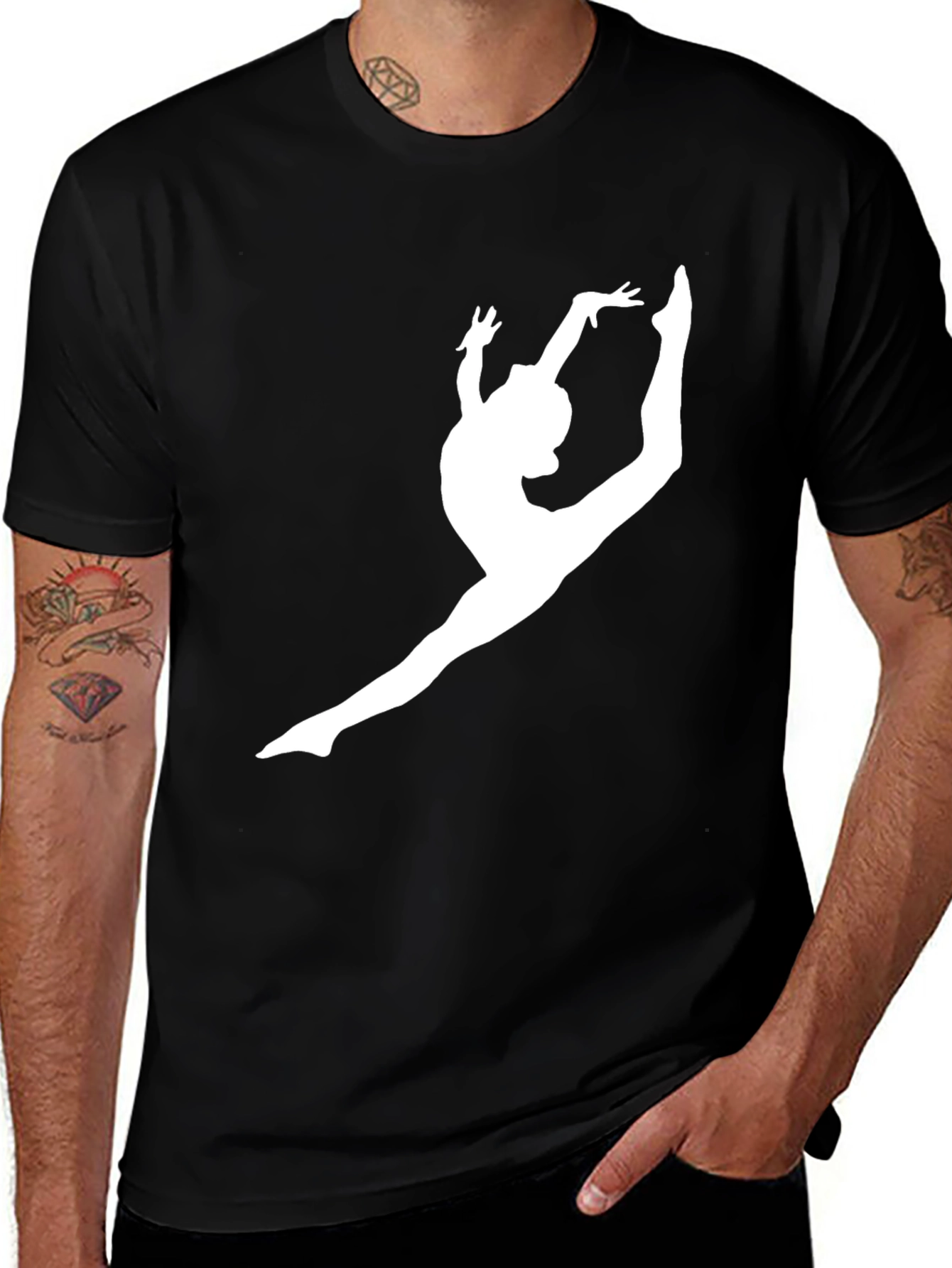 Variant 7 of Gymnastics Silhouette Black Tee