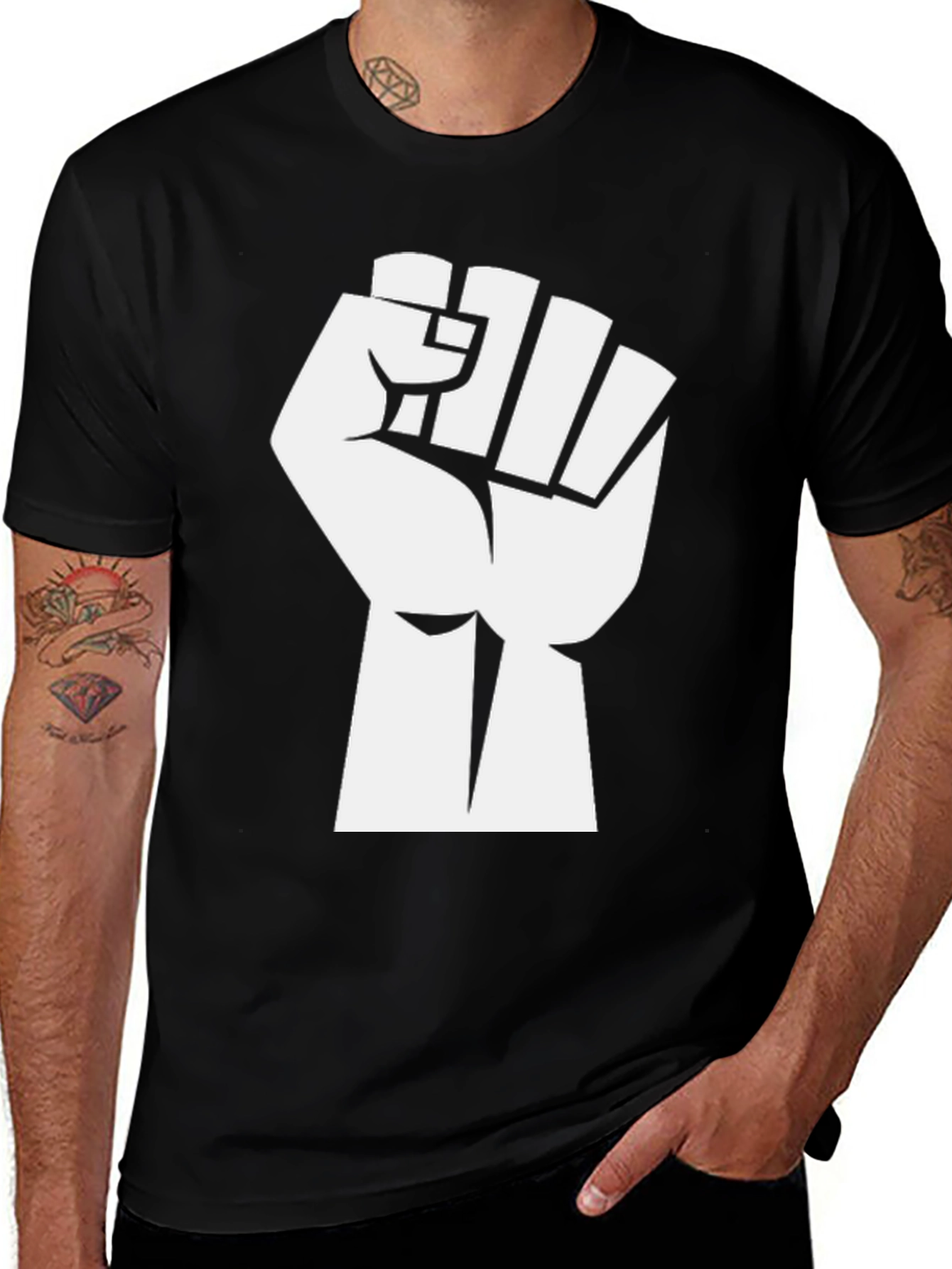 Variant 8 of Empowered Fist Graphic Tee - Black