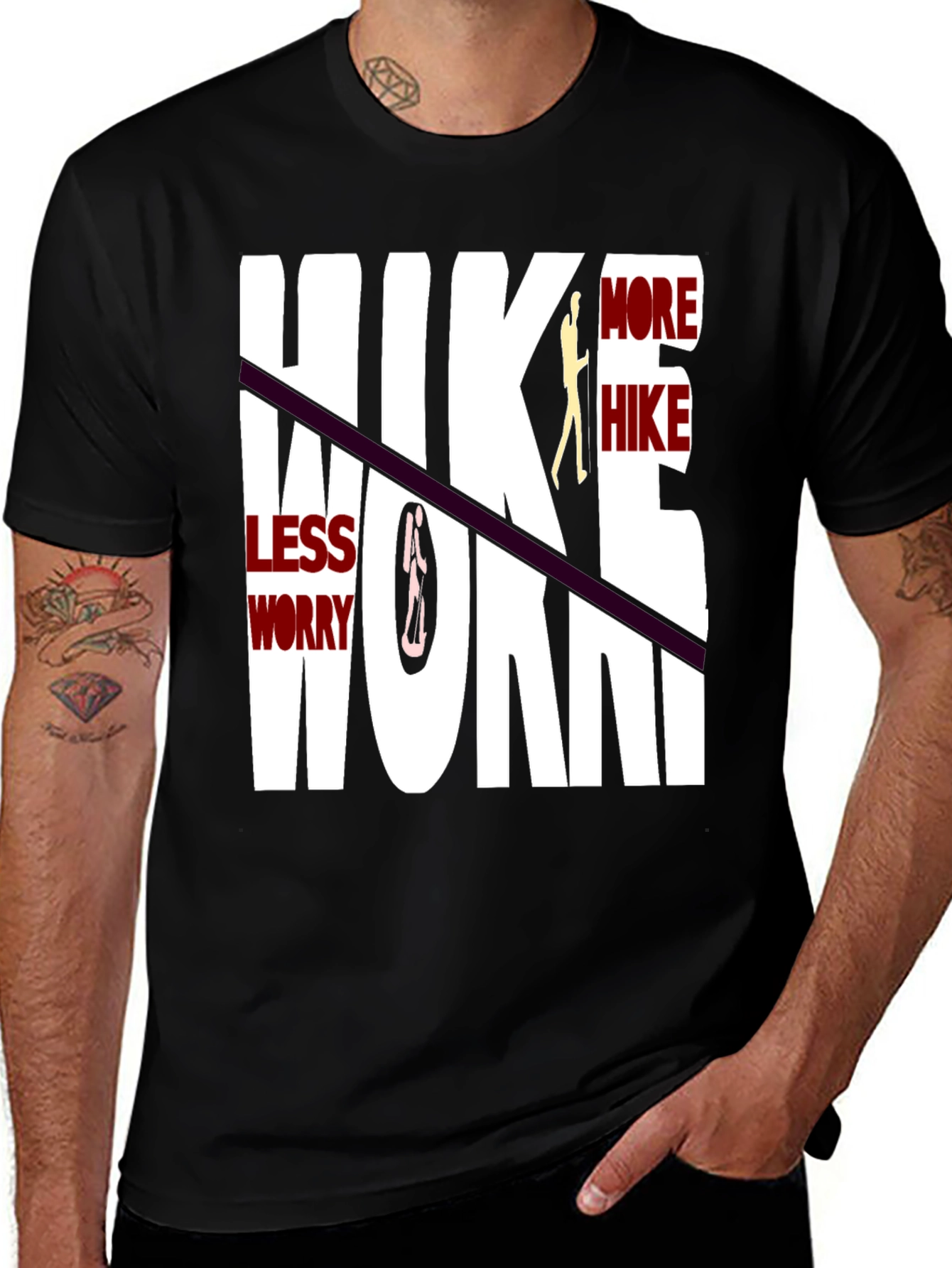 Variant 25 of Hike More Worry Less Graphic Tee