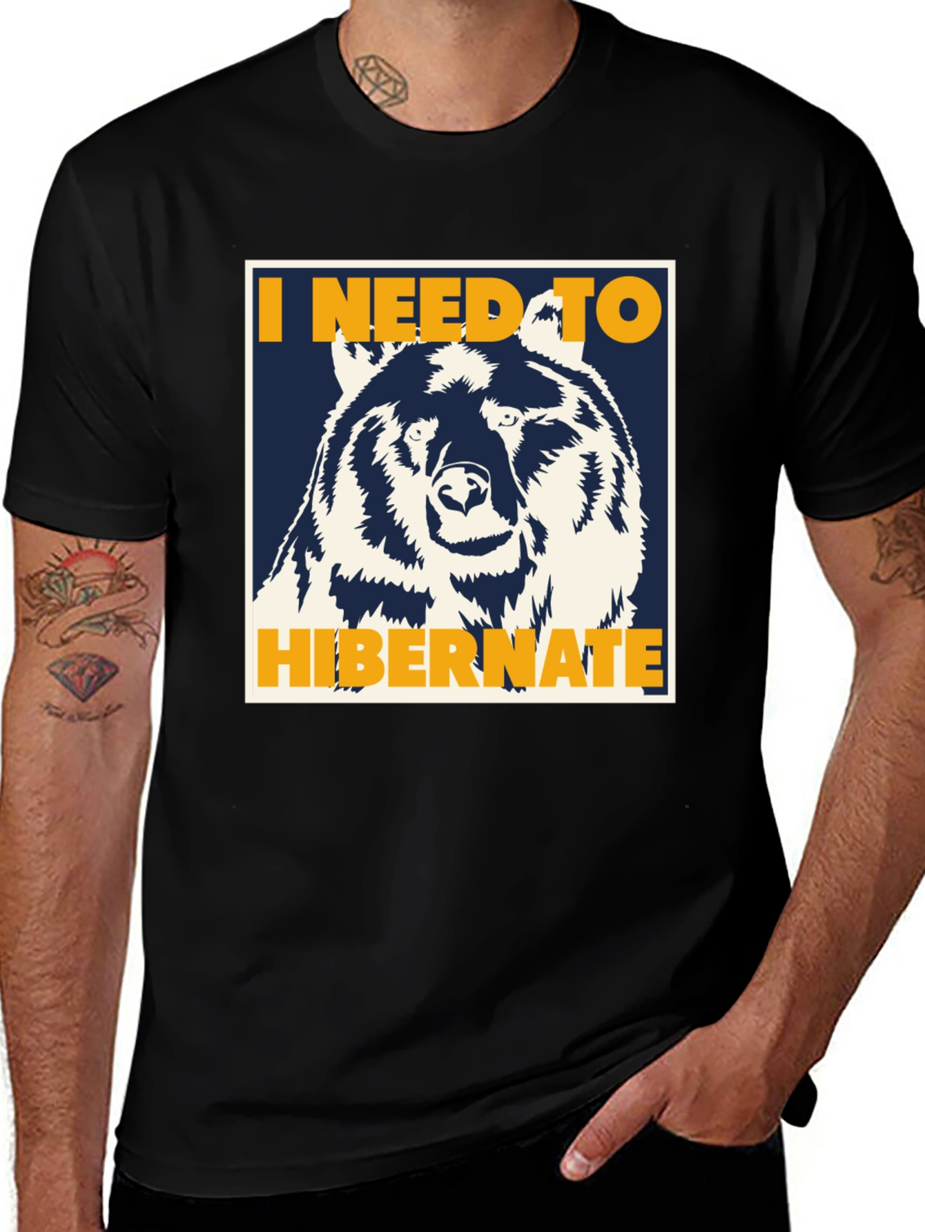 Variant 3 of I Need to Hibernate Bear Graphic Tee