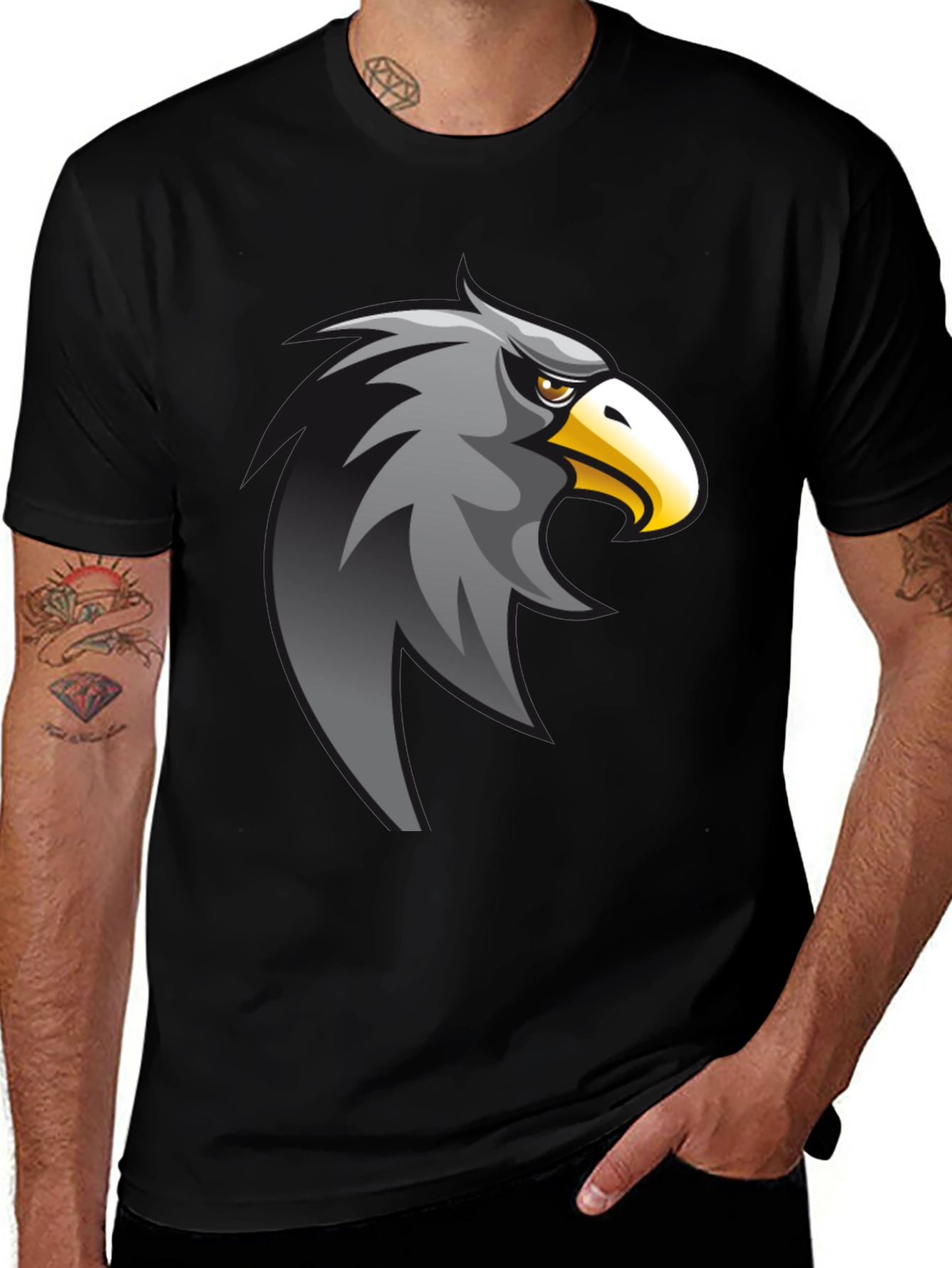 Variant 27 of Bold Eagle Graphic Black T-Shirt