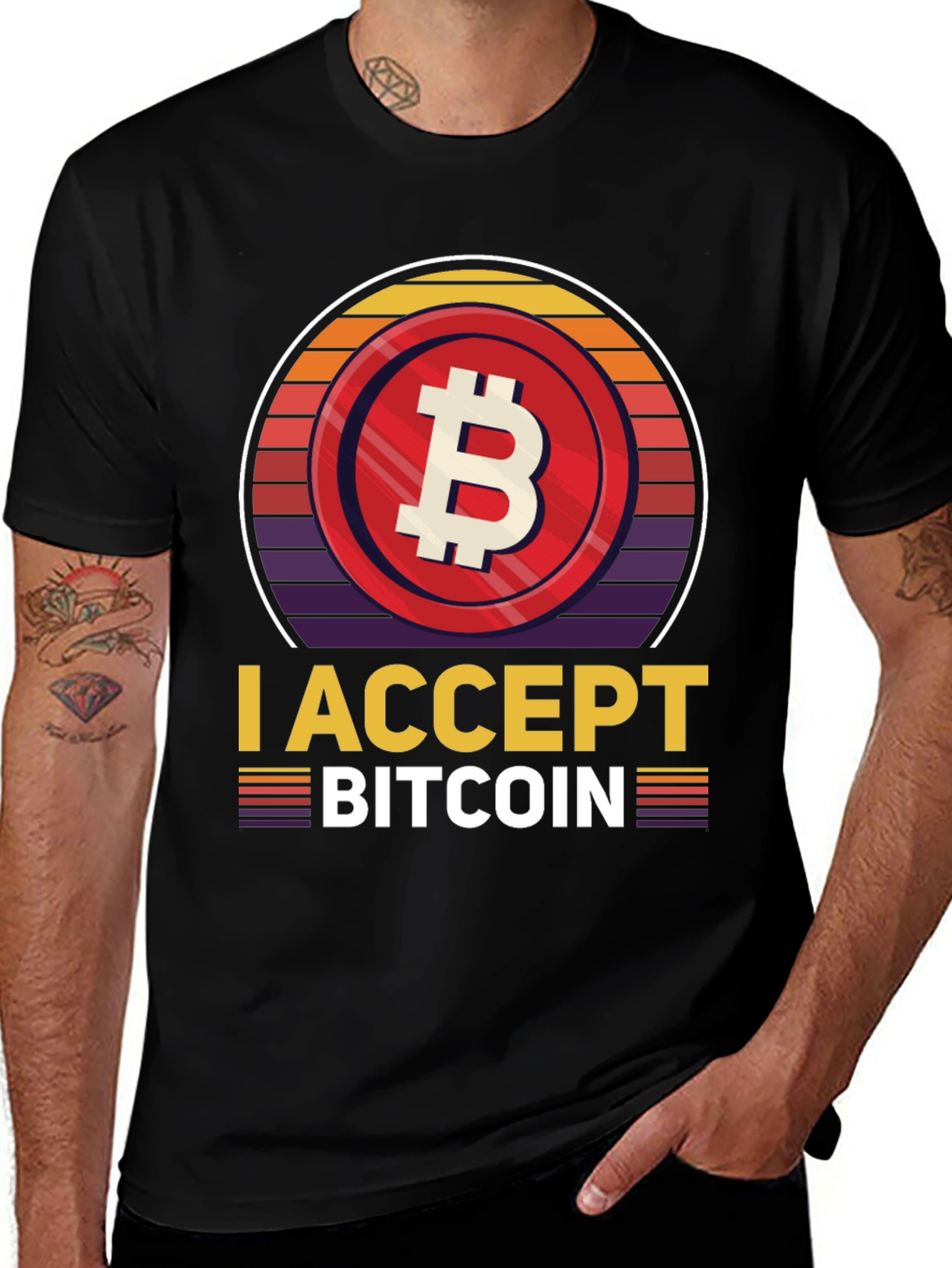 Variant 19 of I Accept Bitcoin Retro T-Shirt