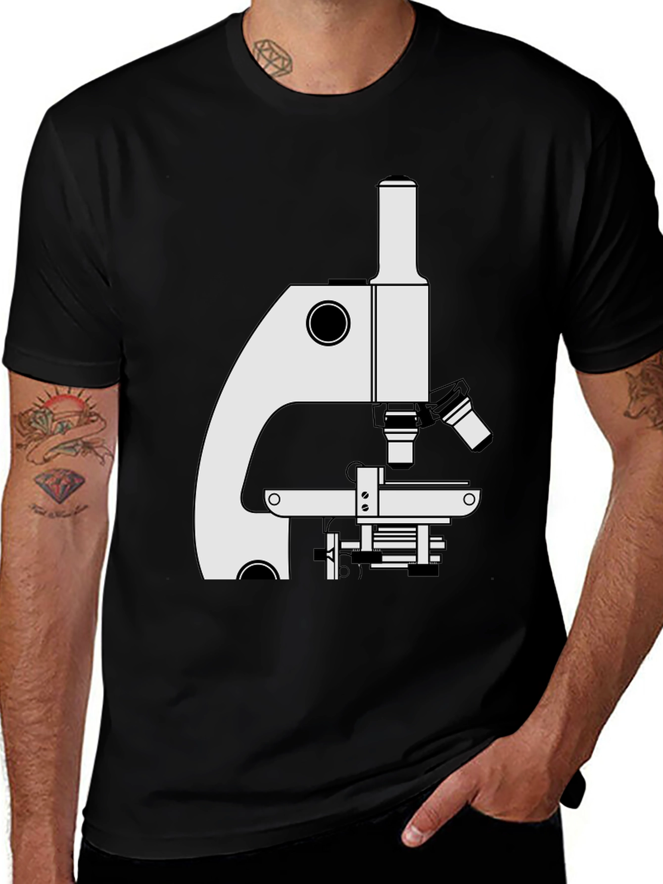 Variant 27 of Science Microscope Graphic Tee - Black