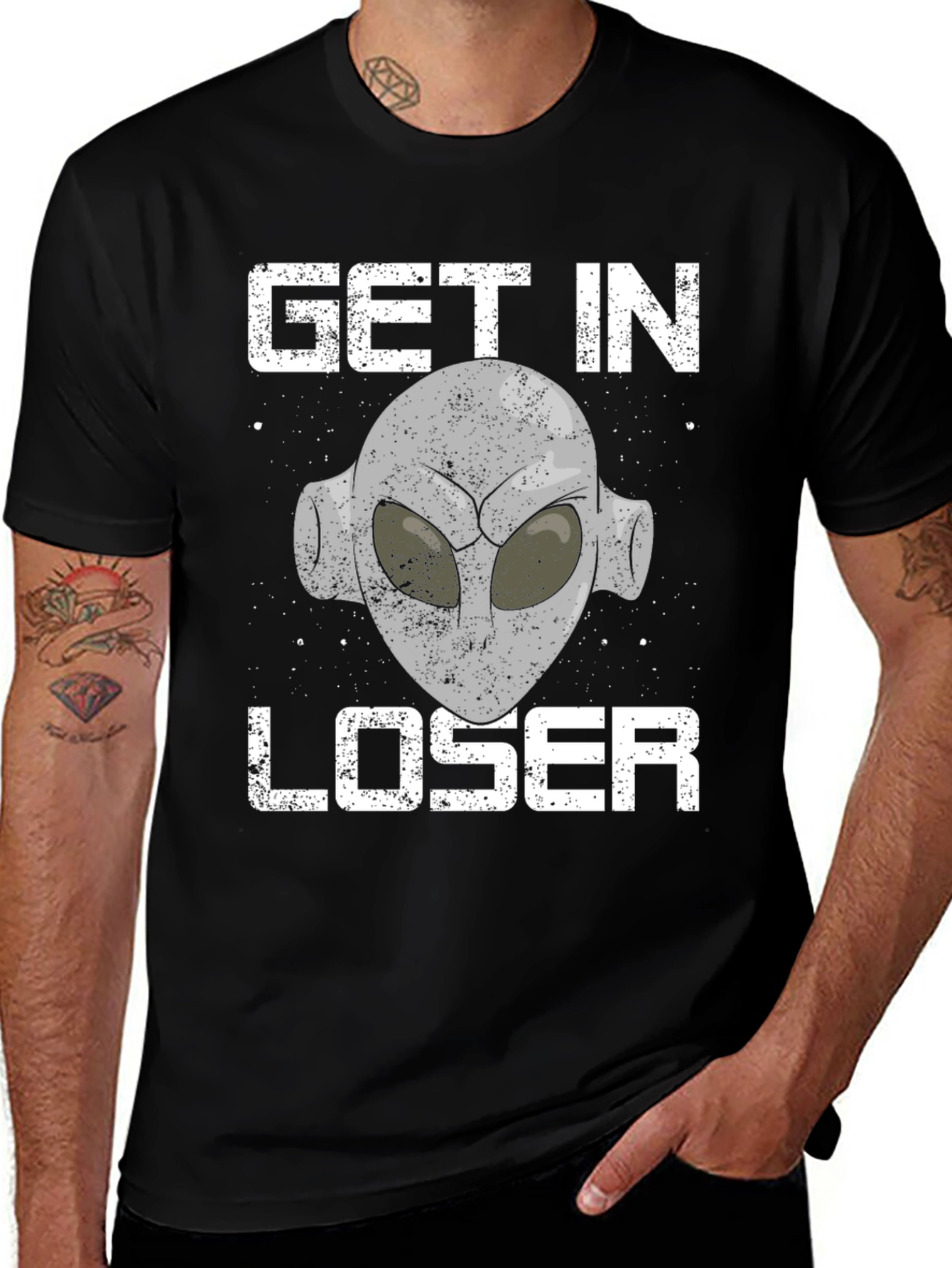 Variant 15 of Get In Loser Alien T-Shirt - Black
