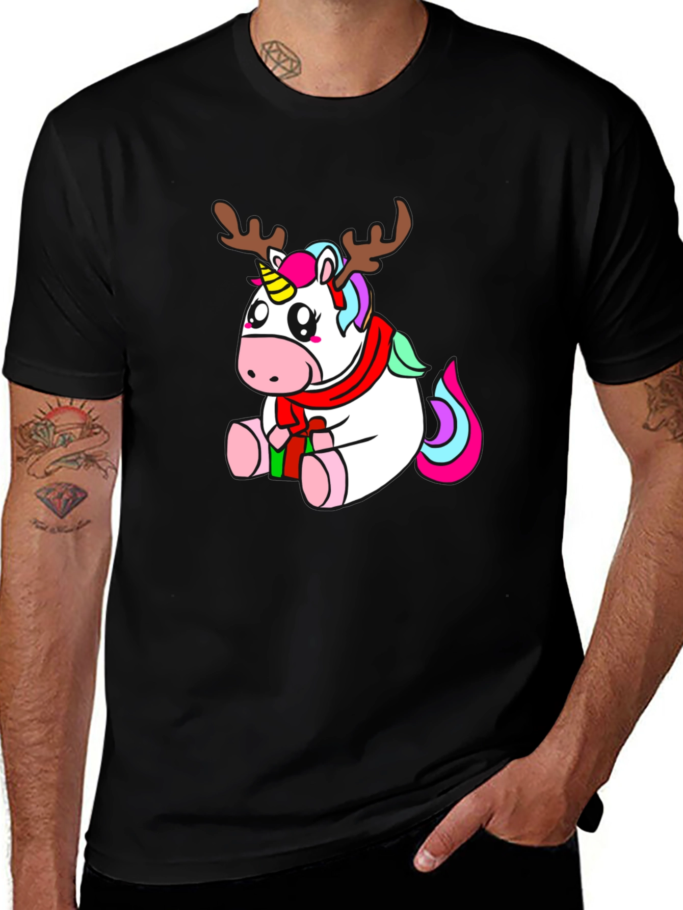 Variant 13 of Festive Unicorn Christmas T-Shirt