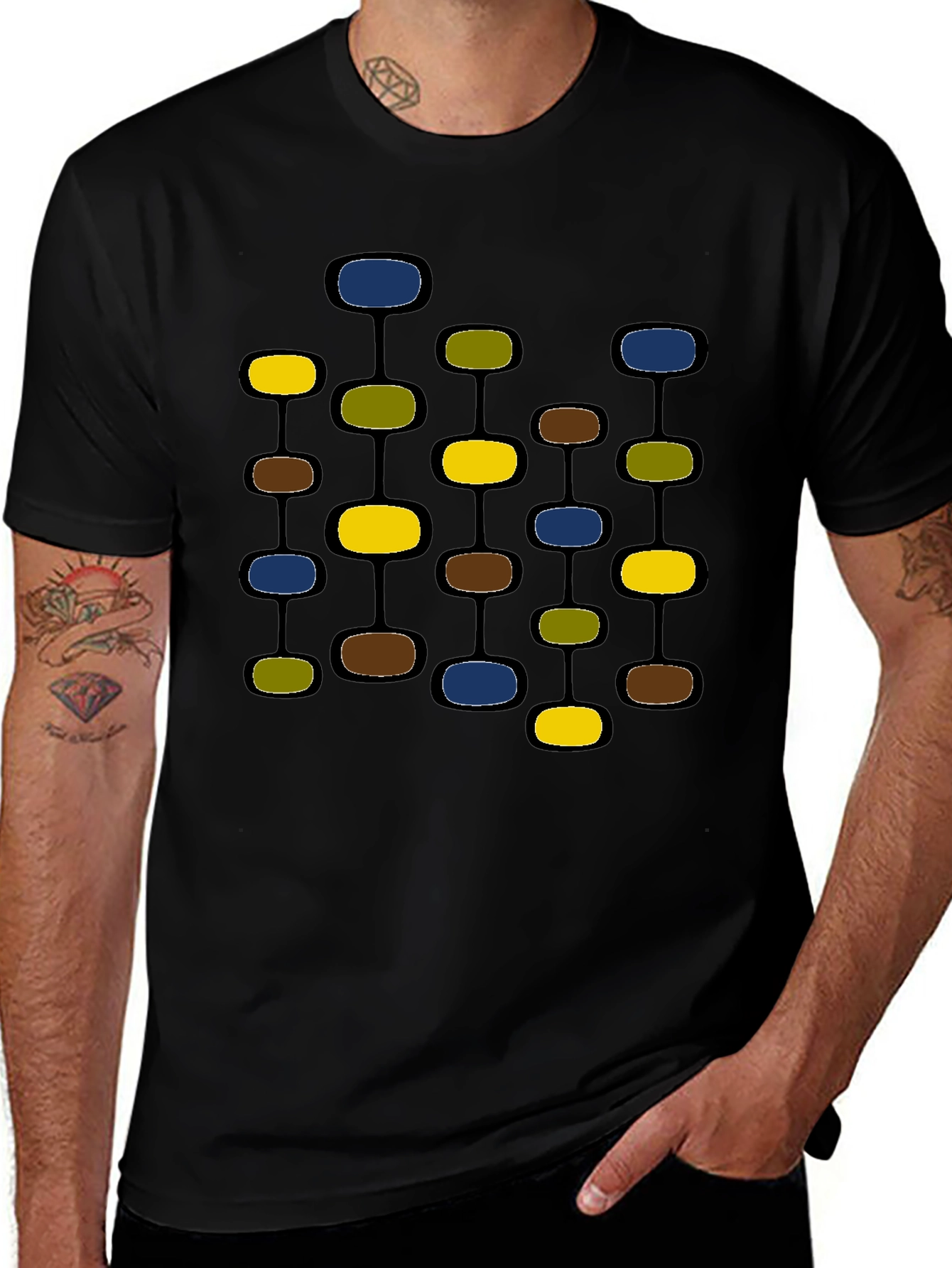 Variant 25 of Retro Atomic Black T-Shirt