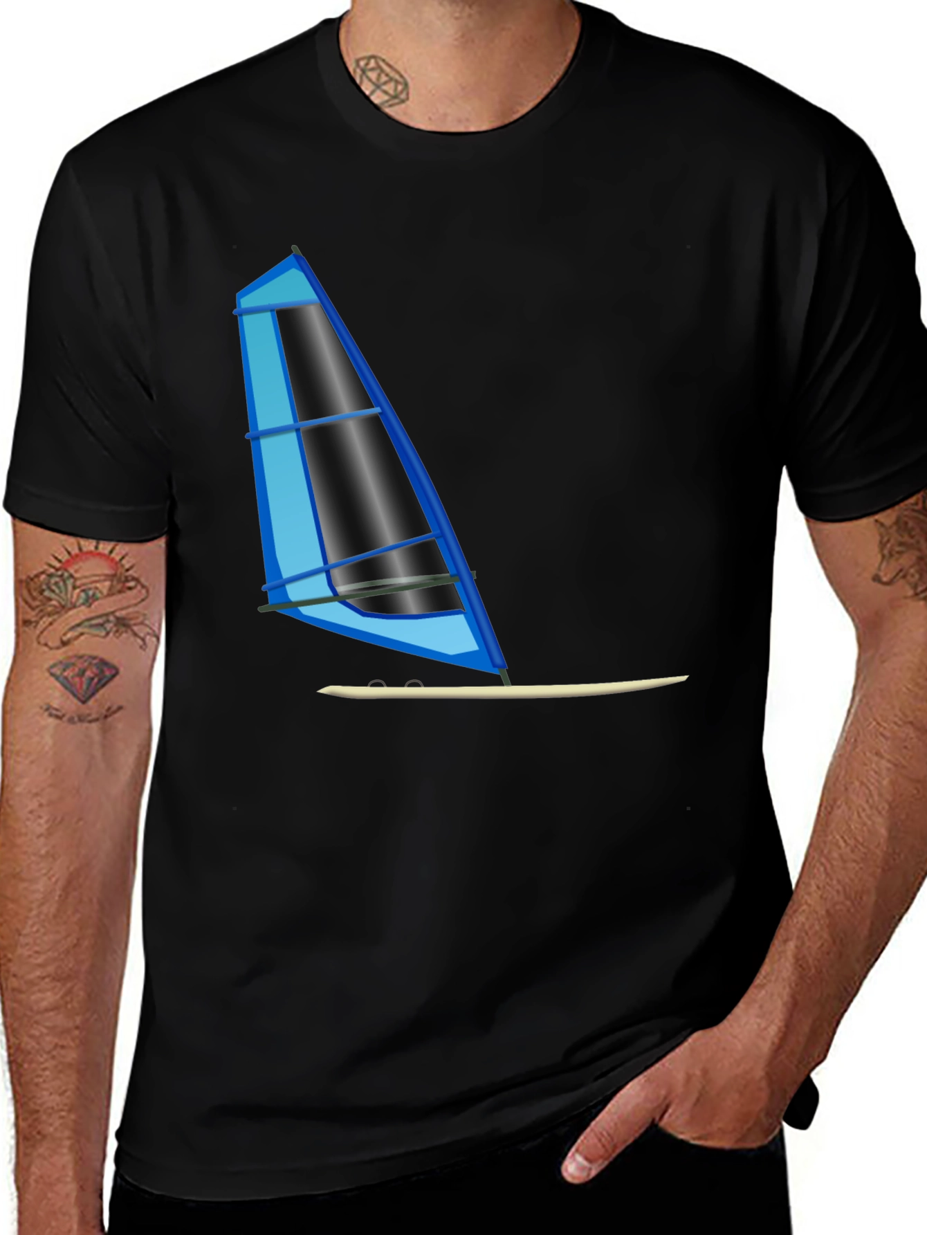 Variant 18 of Windsurfing Graphic T-Shirt - Cool Watersport Design