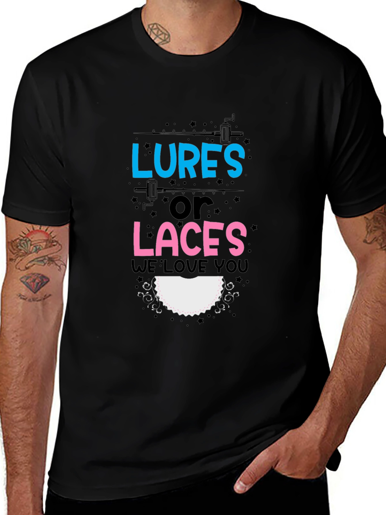 Variant 10 of Lures or Laces Gender Reveal T-Shirt