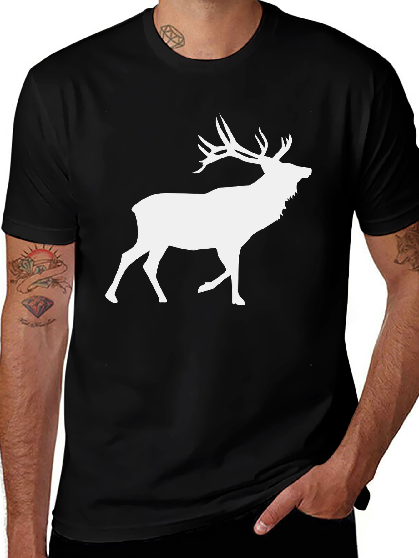 Variant 27 of Black Deer Silhouette T-Shirt