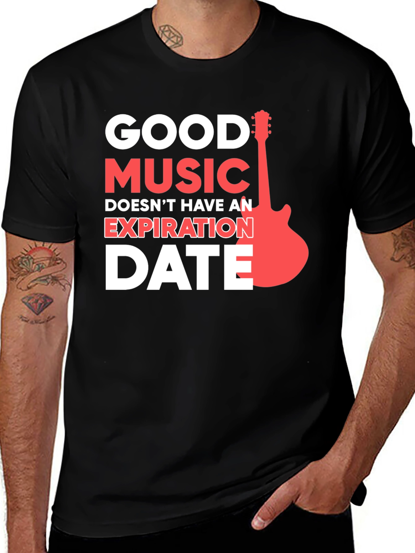 Variant 15 of Good Music Never Expires Black T-Shirt