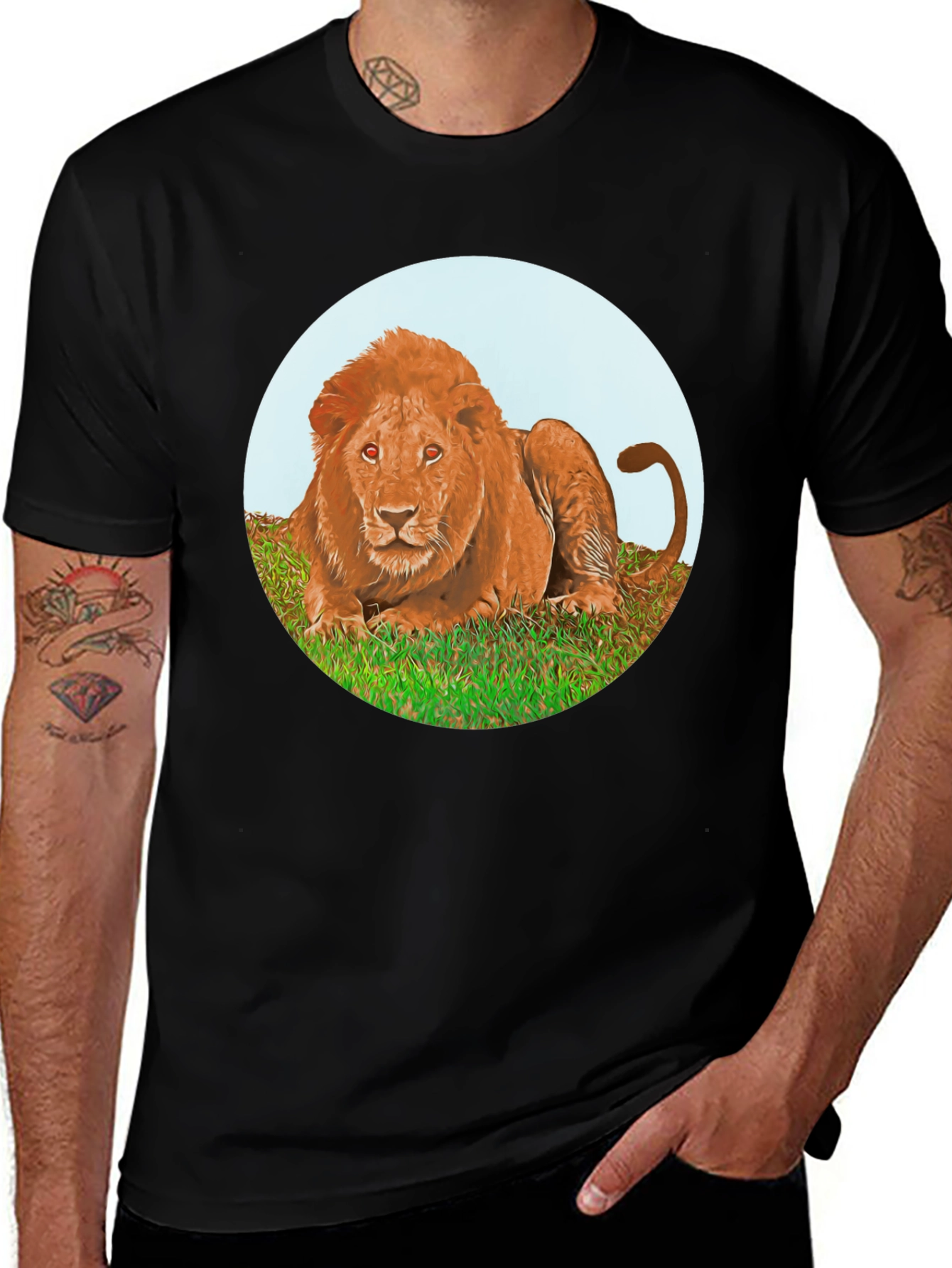 Variant 19 of Lion Graphic Tee - Classic Black T-Shirt
