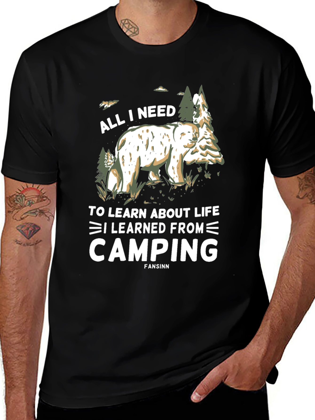 Camping Bear T-Shirt - All I Need to Learn About Life
