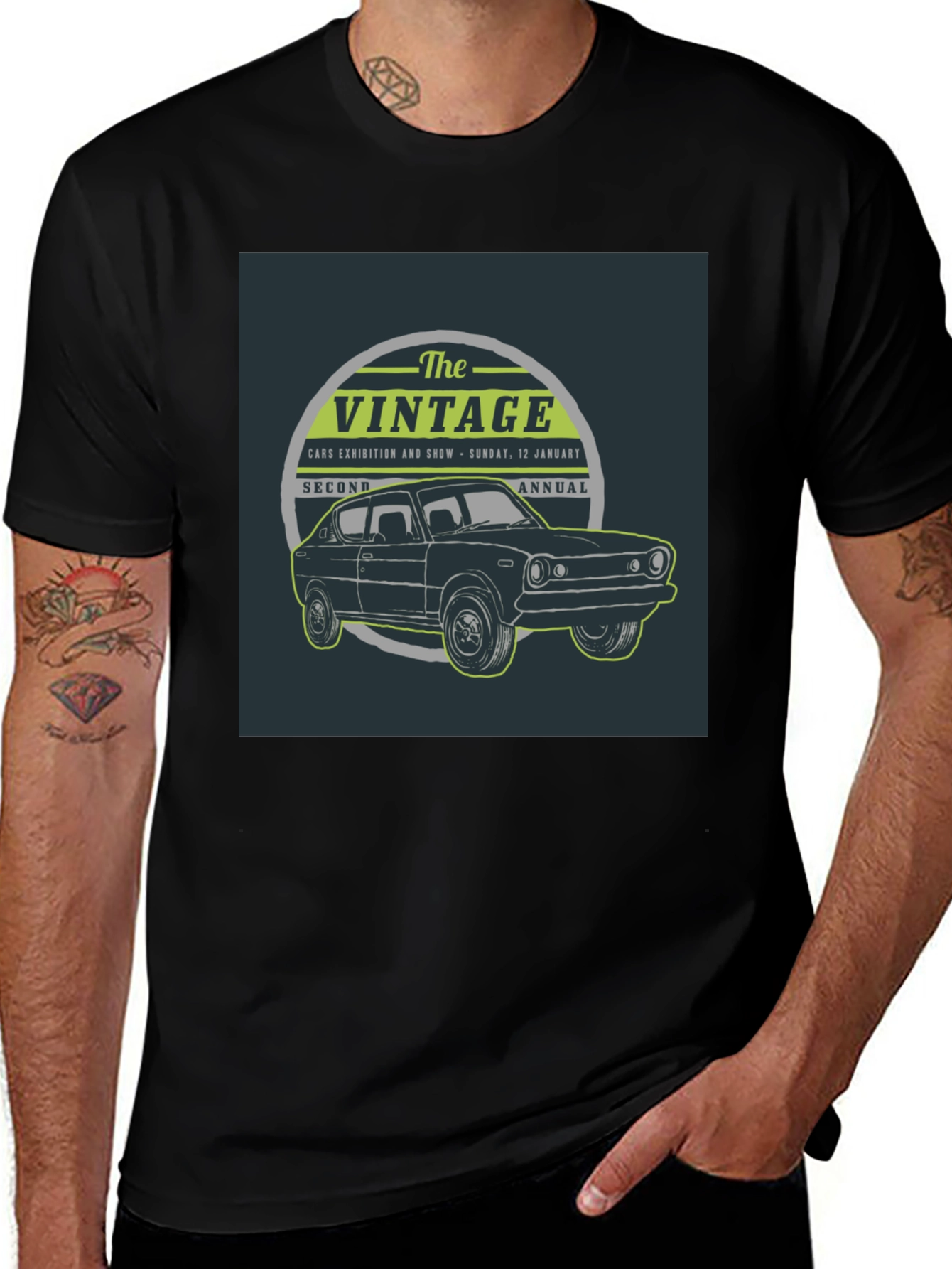 Variant 18 of Vintage Car Show T-Shirt - Black
