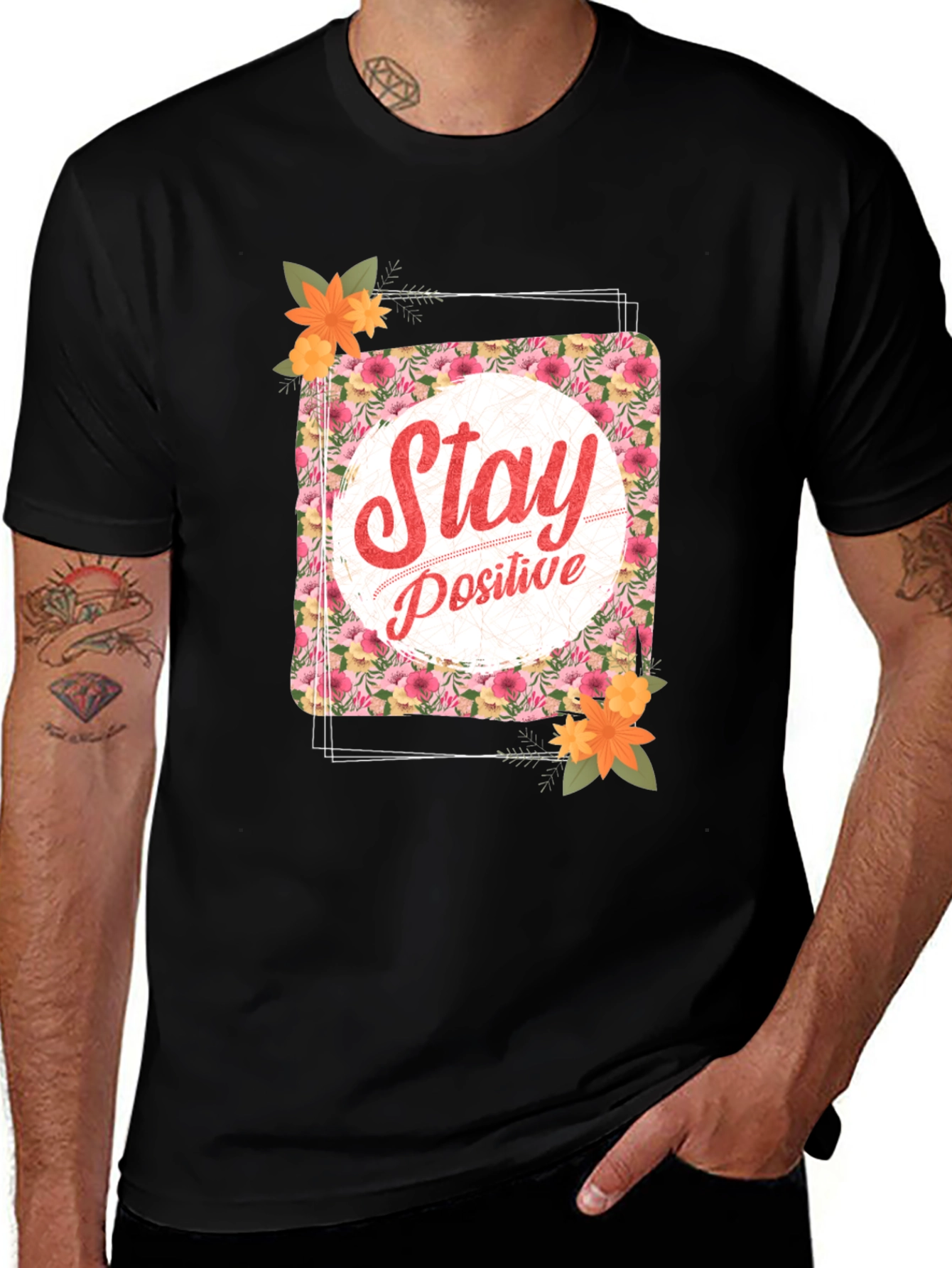 Variant 14 of Stay Positive Floral T-Shirt