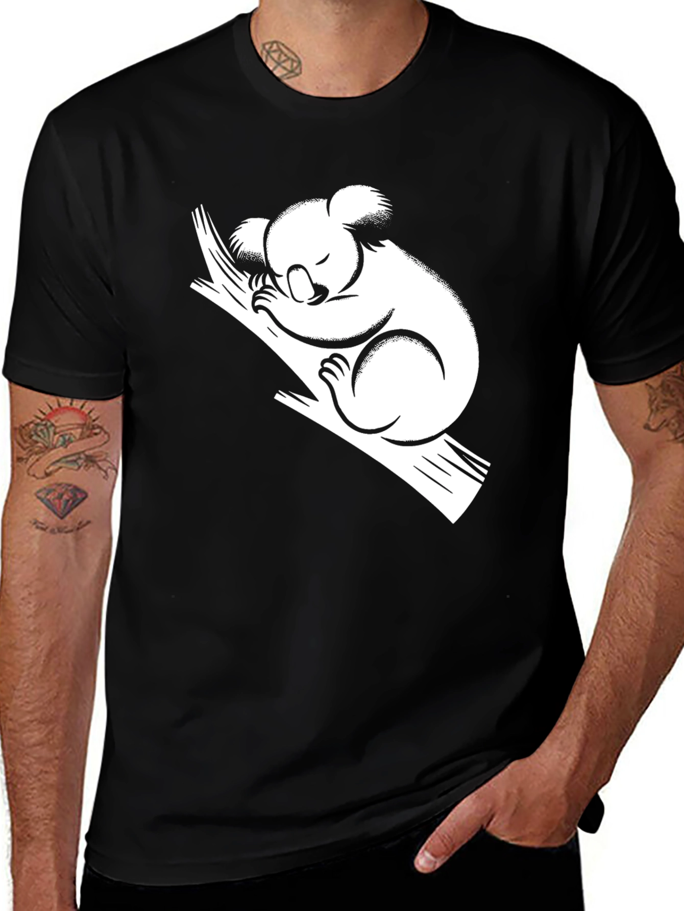 Variant 16 of Koala Nap Graphic Tee - Comfort Black T-Shirt