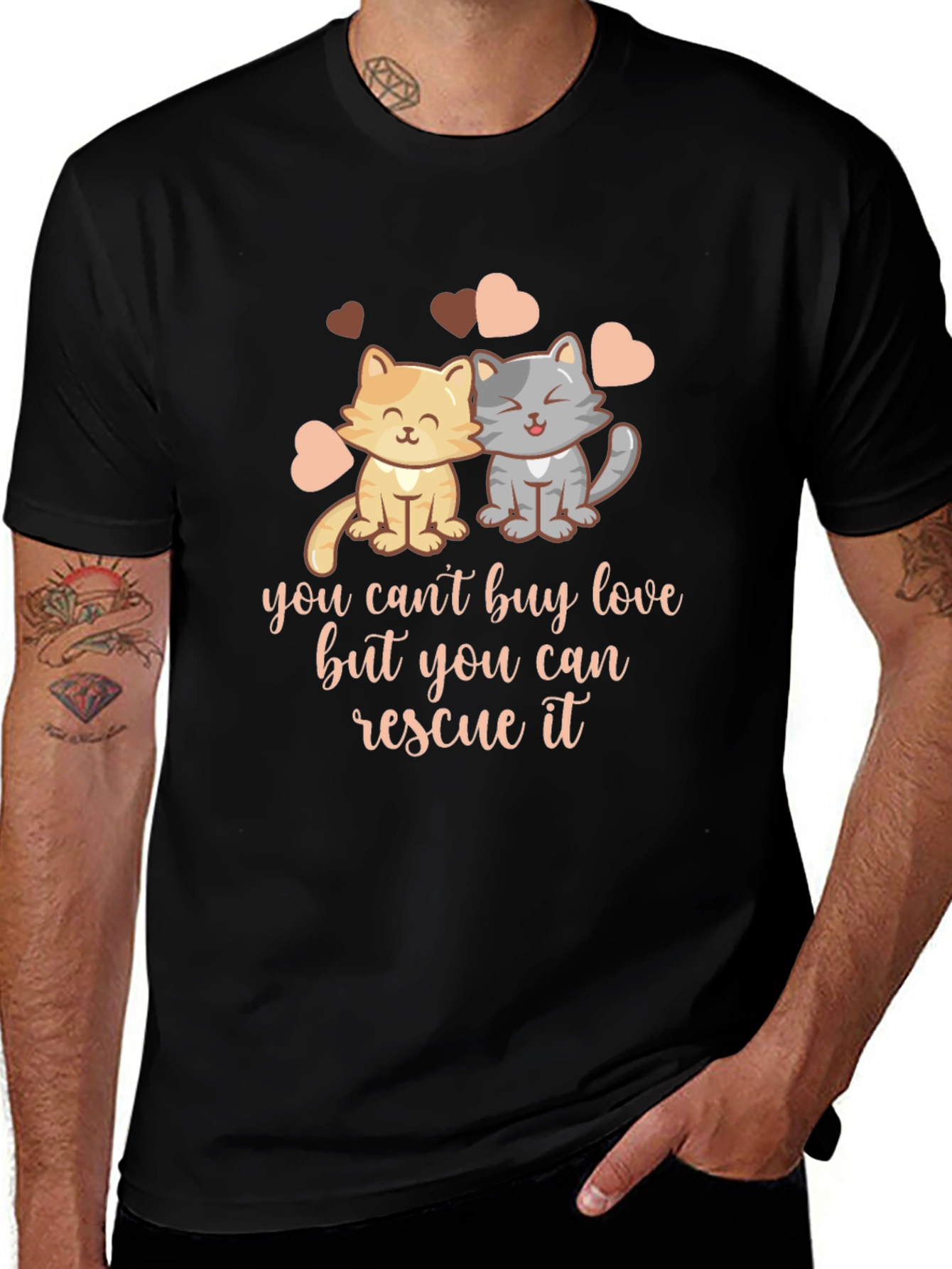 Variant 4 of Rescue Love Unisex T-Shirt - Cat Lover Tee