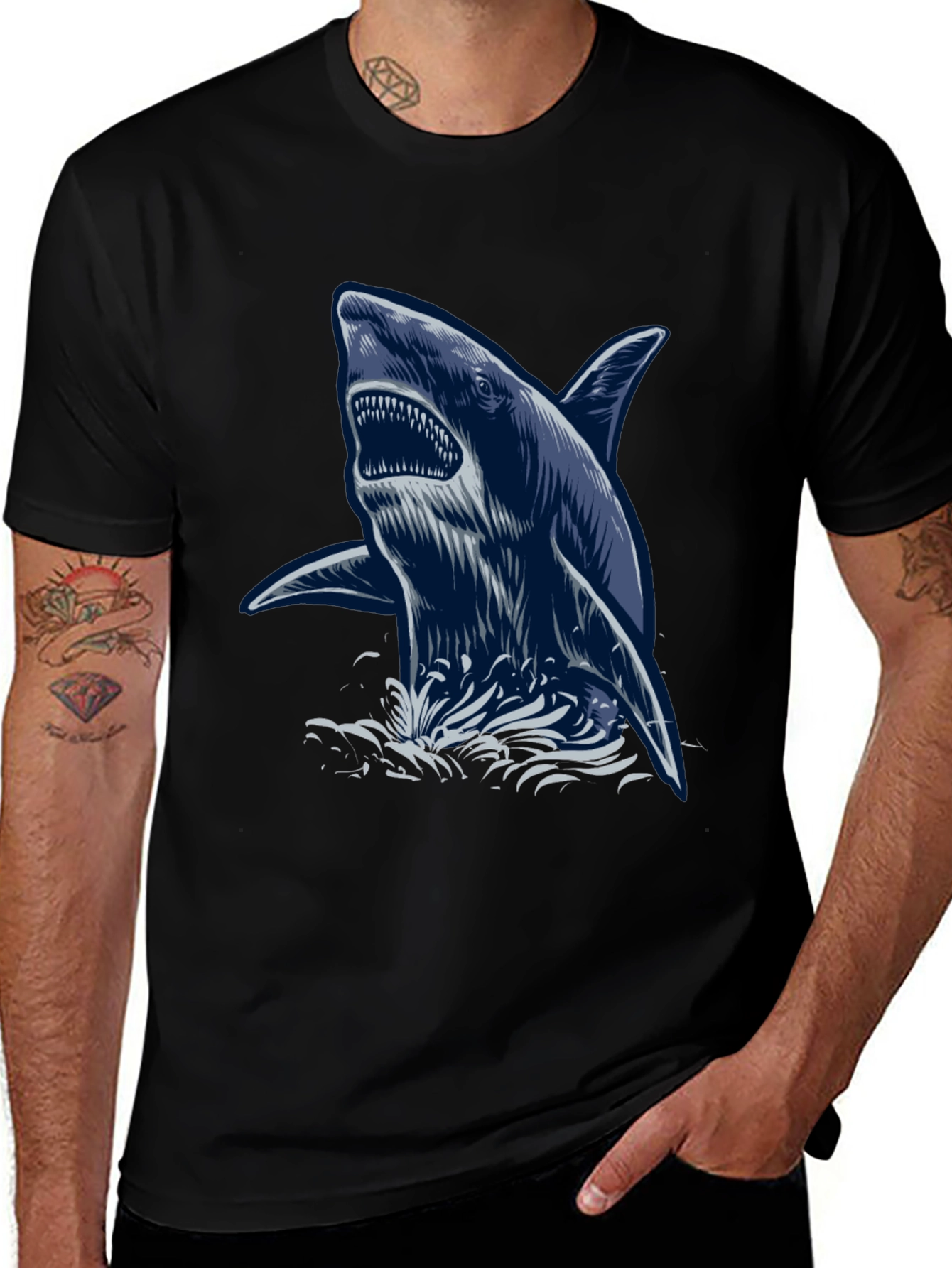 Variant 8 of Shark Graphic Print T-Shirt