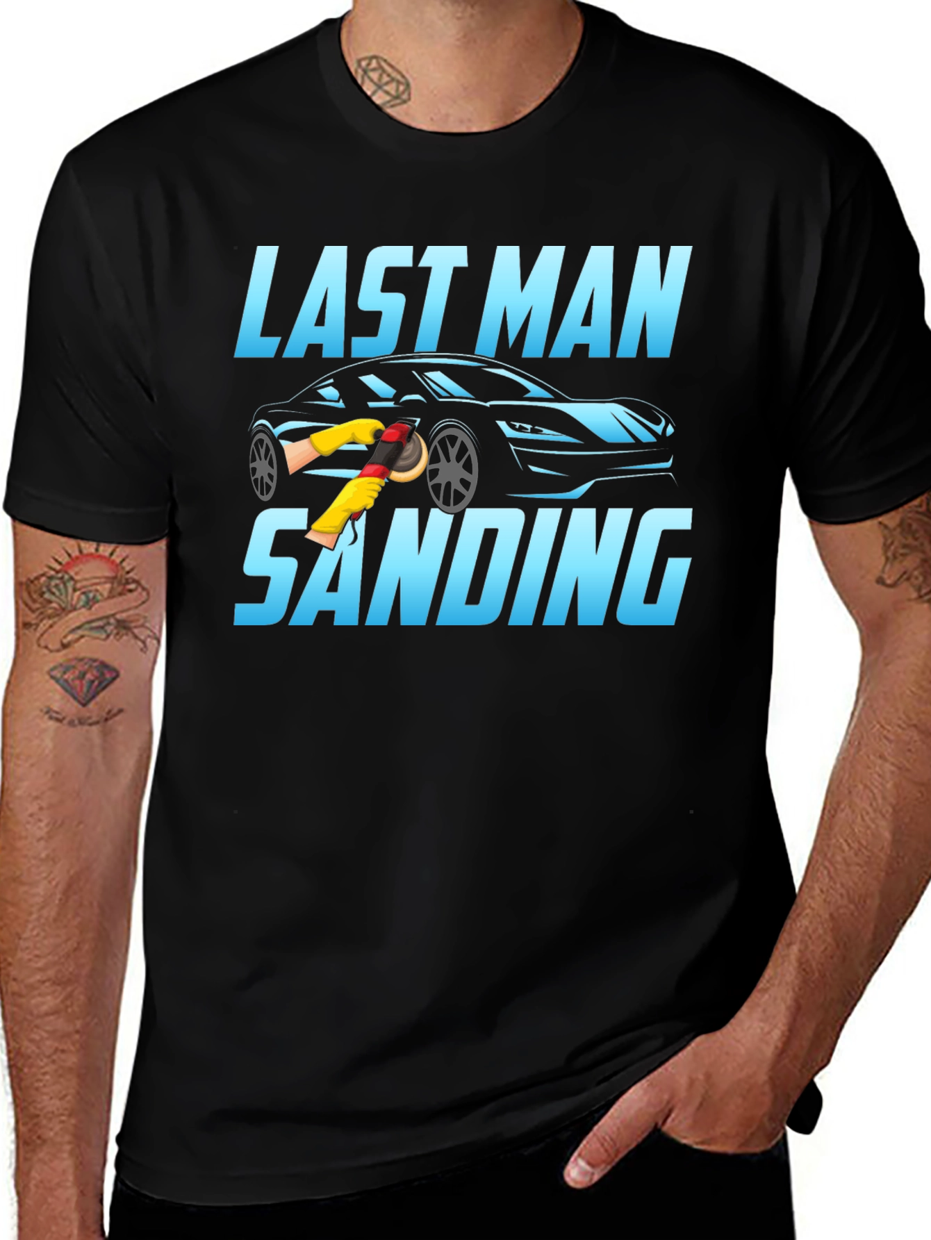 Variant 10 of Last Man Sanding Black T-Shirt