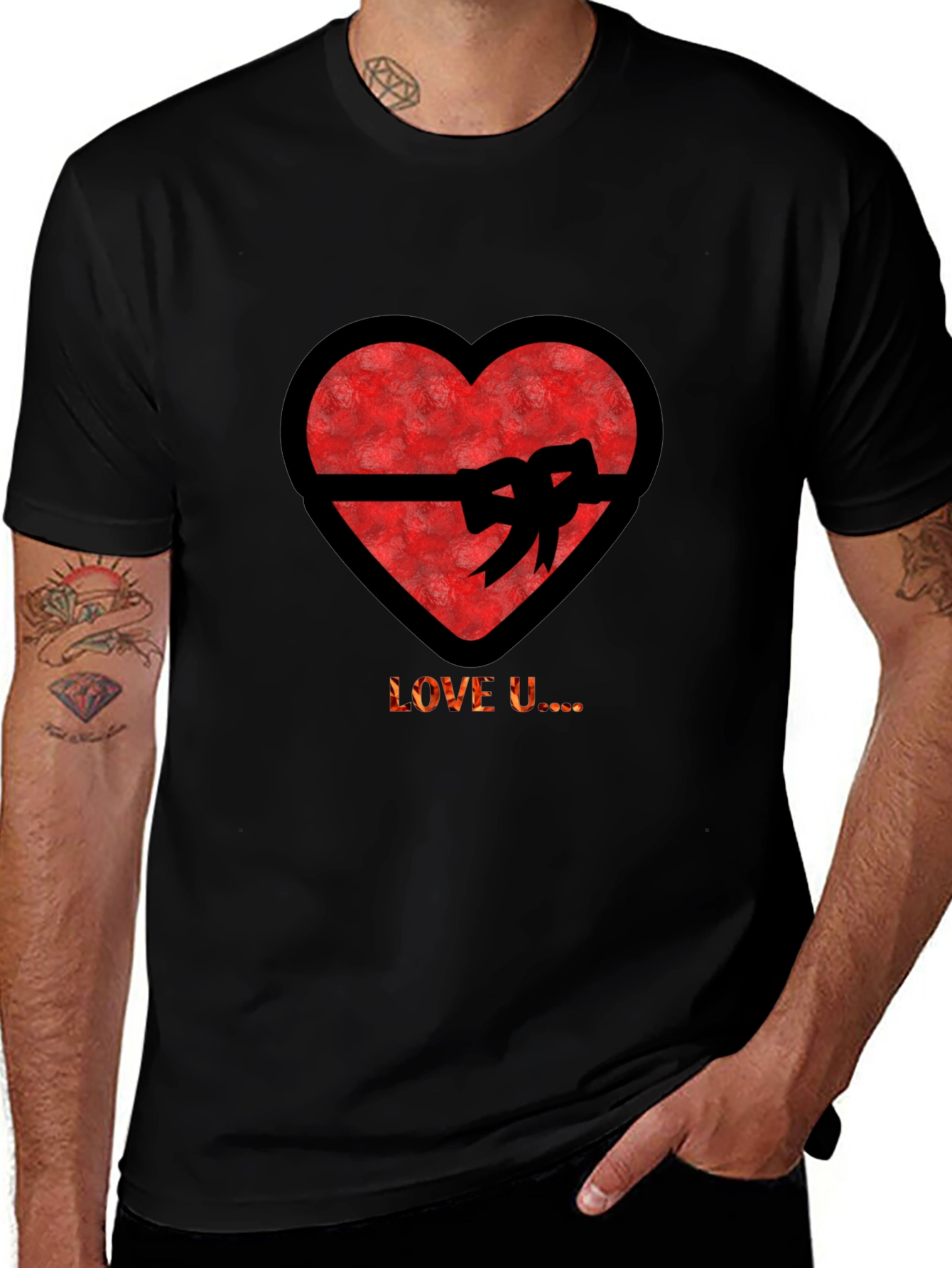 Variant 21 of Love U Heart Bow T-Shirt - Valentine's Day Gift