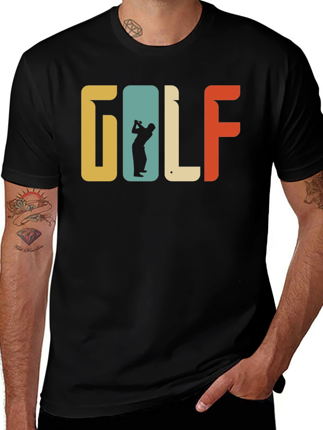 Retro Golf T-Shirt, Golfer Silhouette Tee