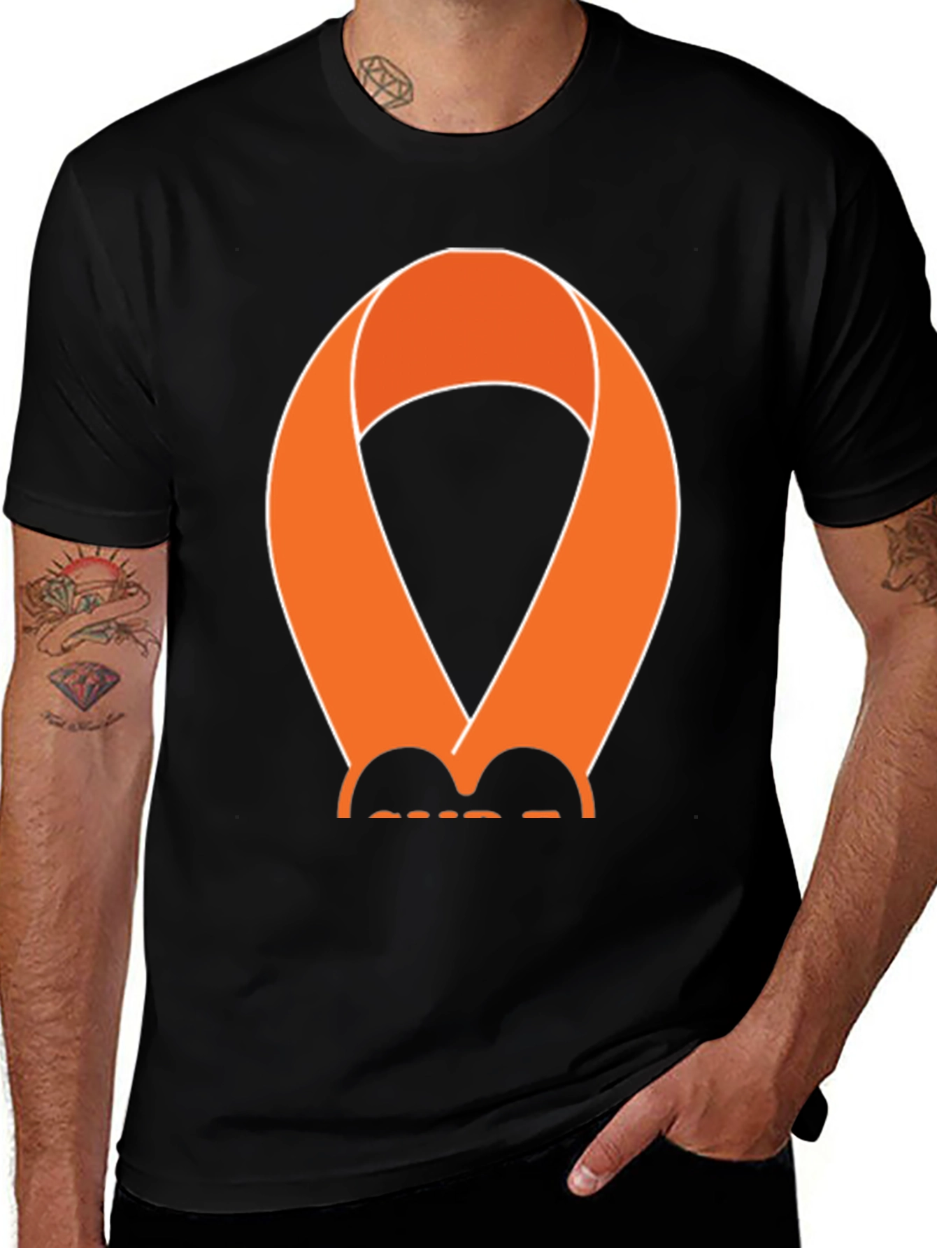 Variant 20 of Orange Awareness Ribbon Graphic T-Shirt