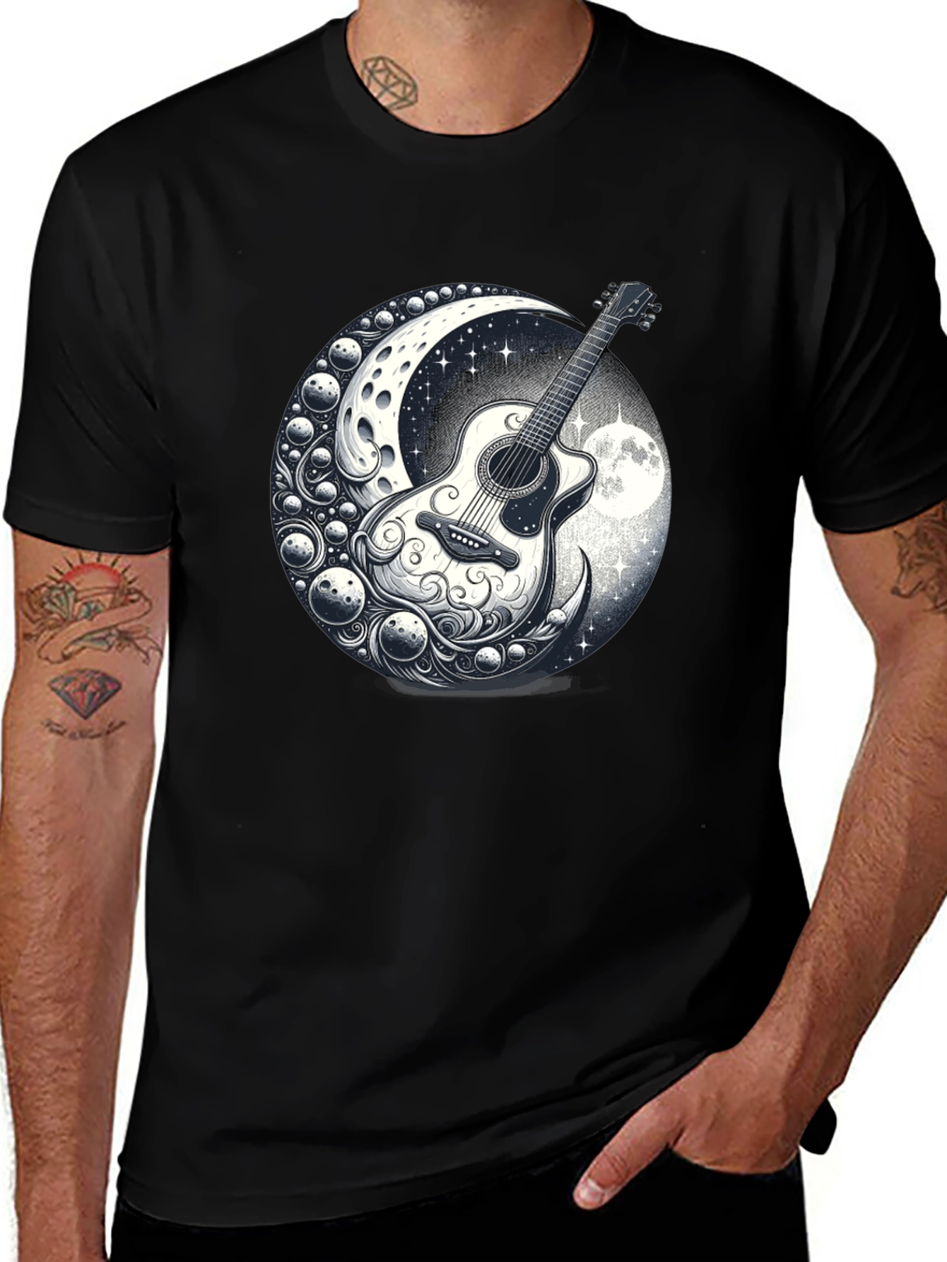 Variant 6 of Guitar Moon Graphic Tee