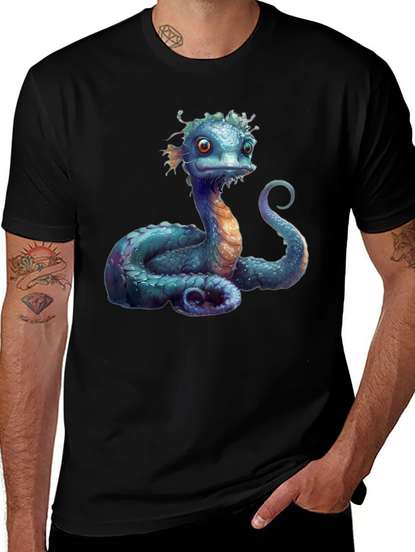 Sea Serpent Graphic Tee - Unique Design