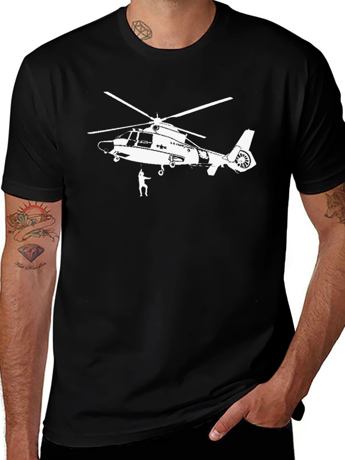 Variant 17 of Helicopter Rescue T-Shirt - Unique Graphic Tee