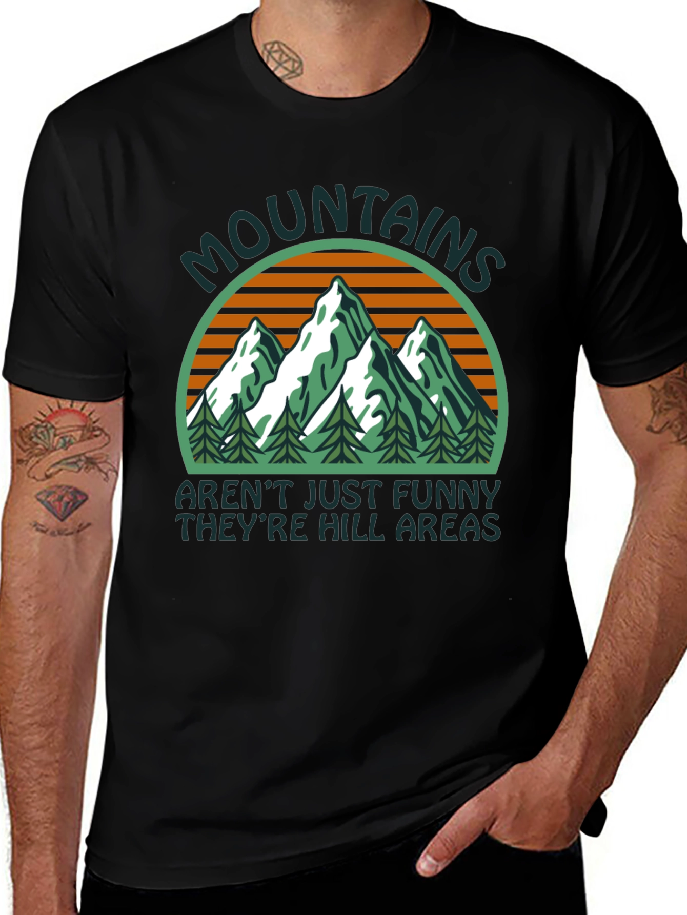 Variant 6 of Mountains Funny Hill Areas Graphic T-Shirt