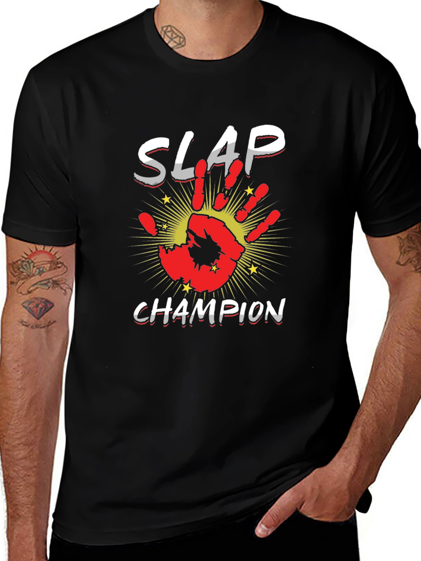 Variant 27 of Slap Champion Graphic T-Shirt - Novelty Tee